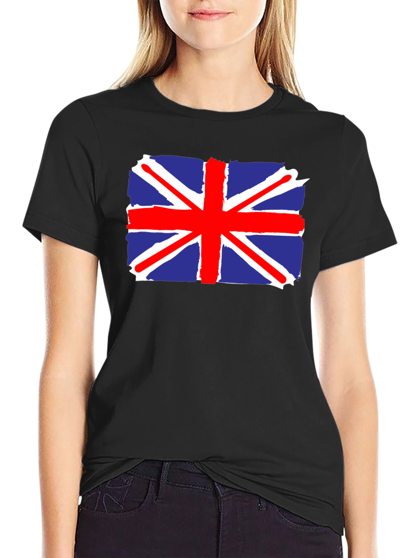 Union Jack Flag T-Shirt - Mens Black Tee