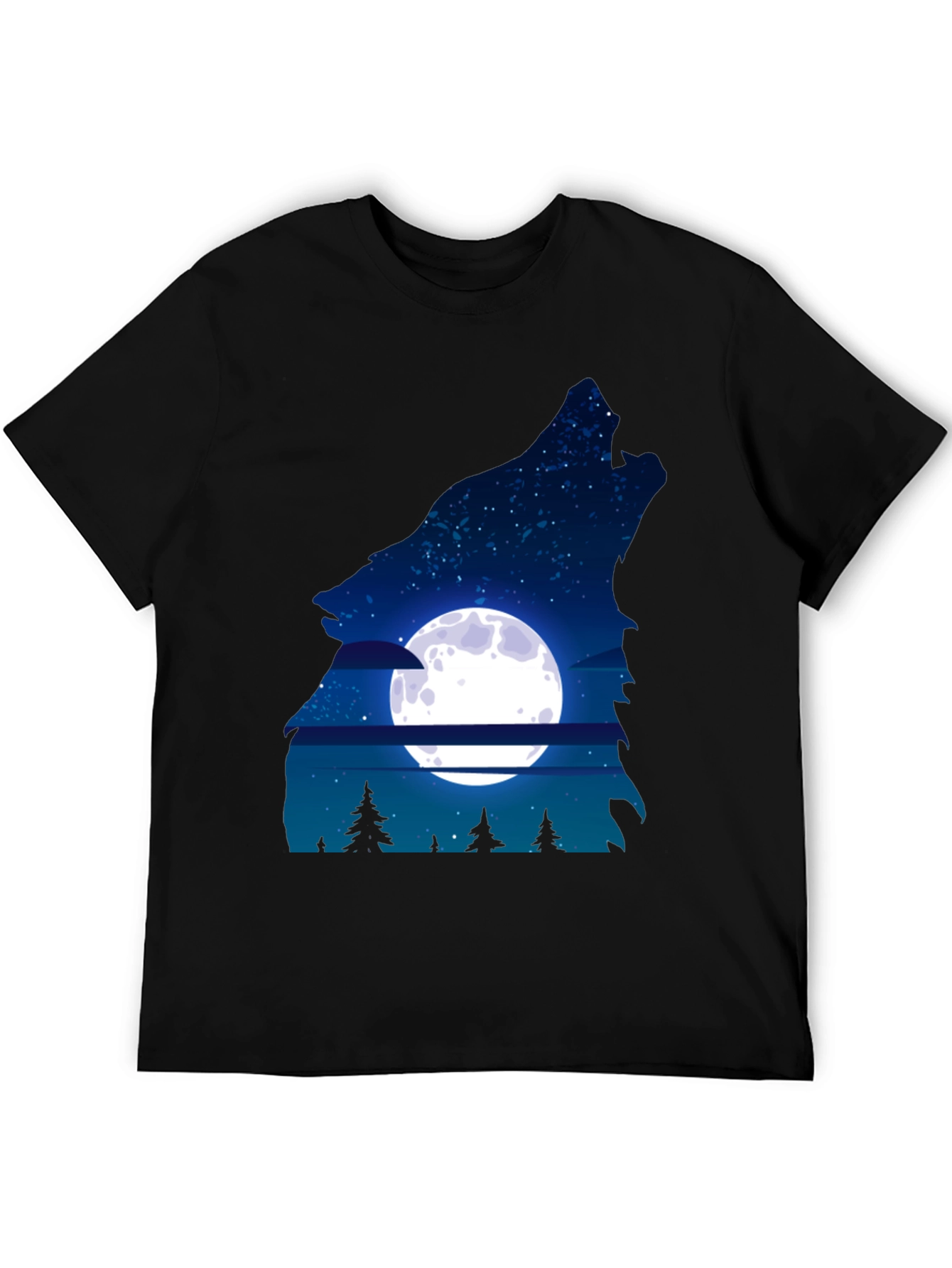 Wolf Moon Graphic Tee - Mens Black T-Shirt