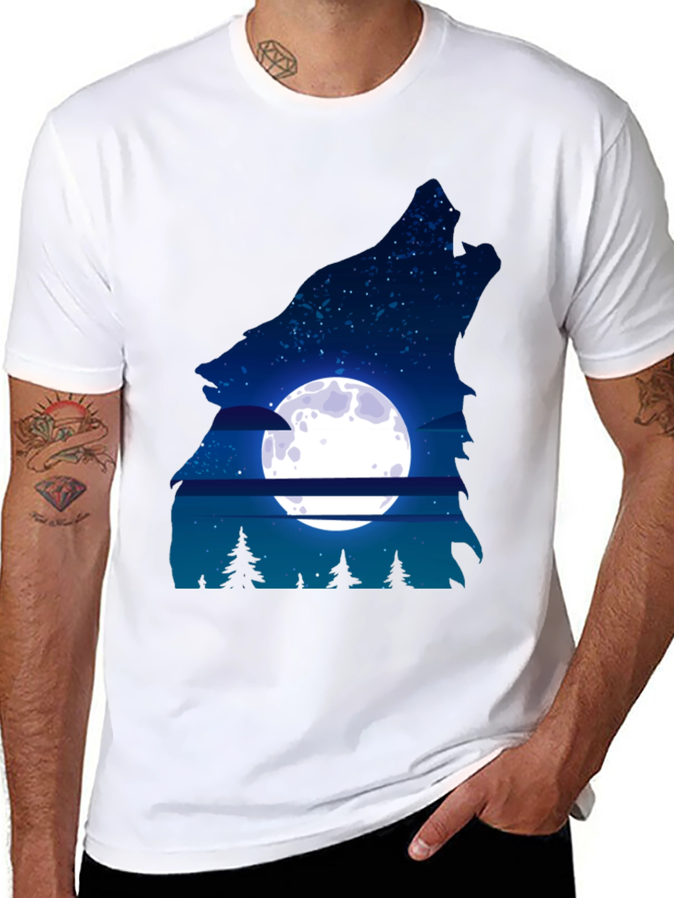 Wolf Moon Graphic Tee - Mens Black T-Shirt