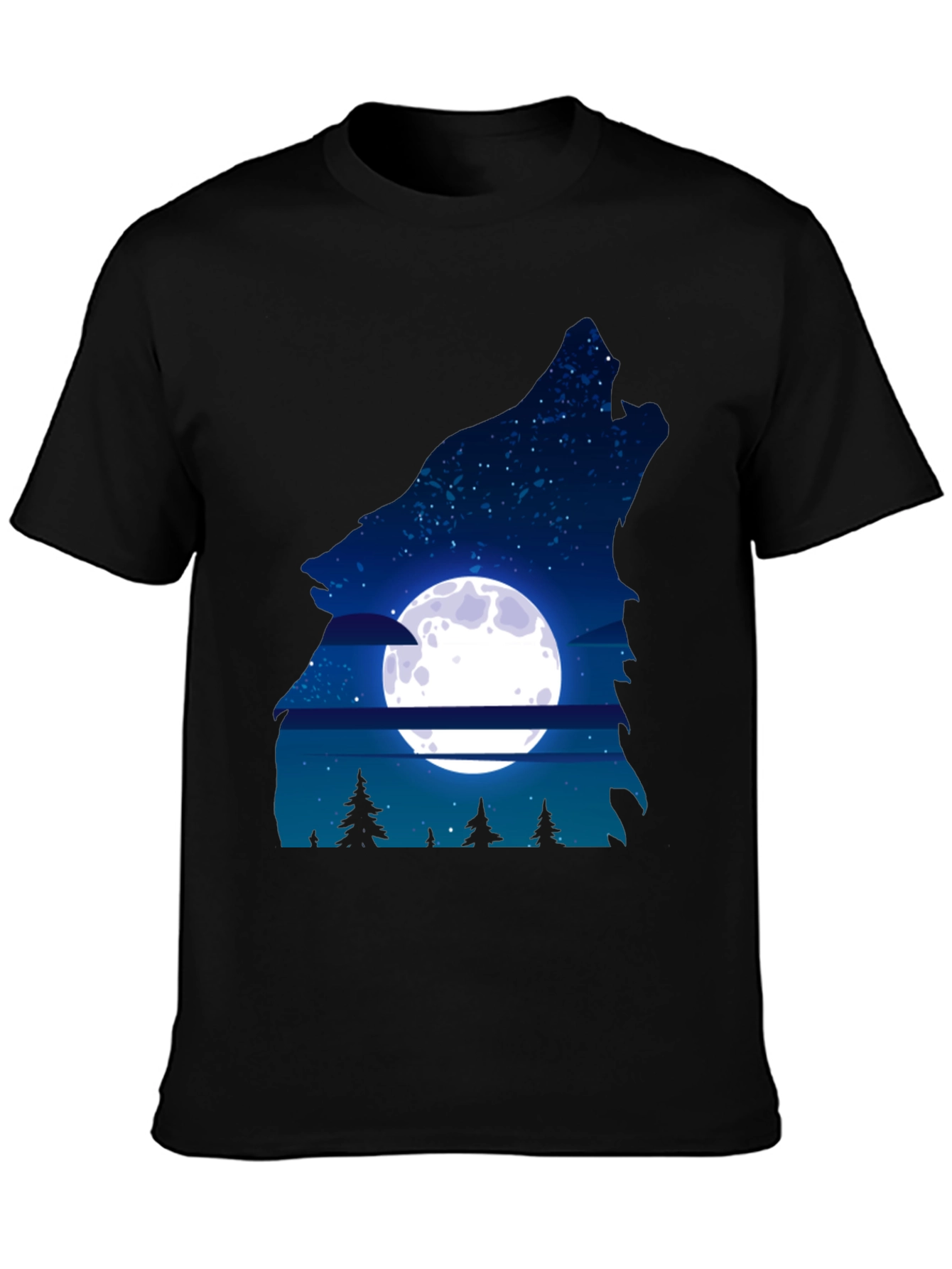 Wolf Moon Graphic Tee - Mens Black T-Shirt