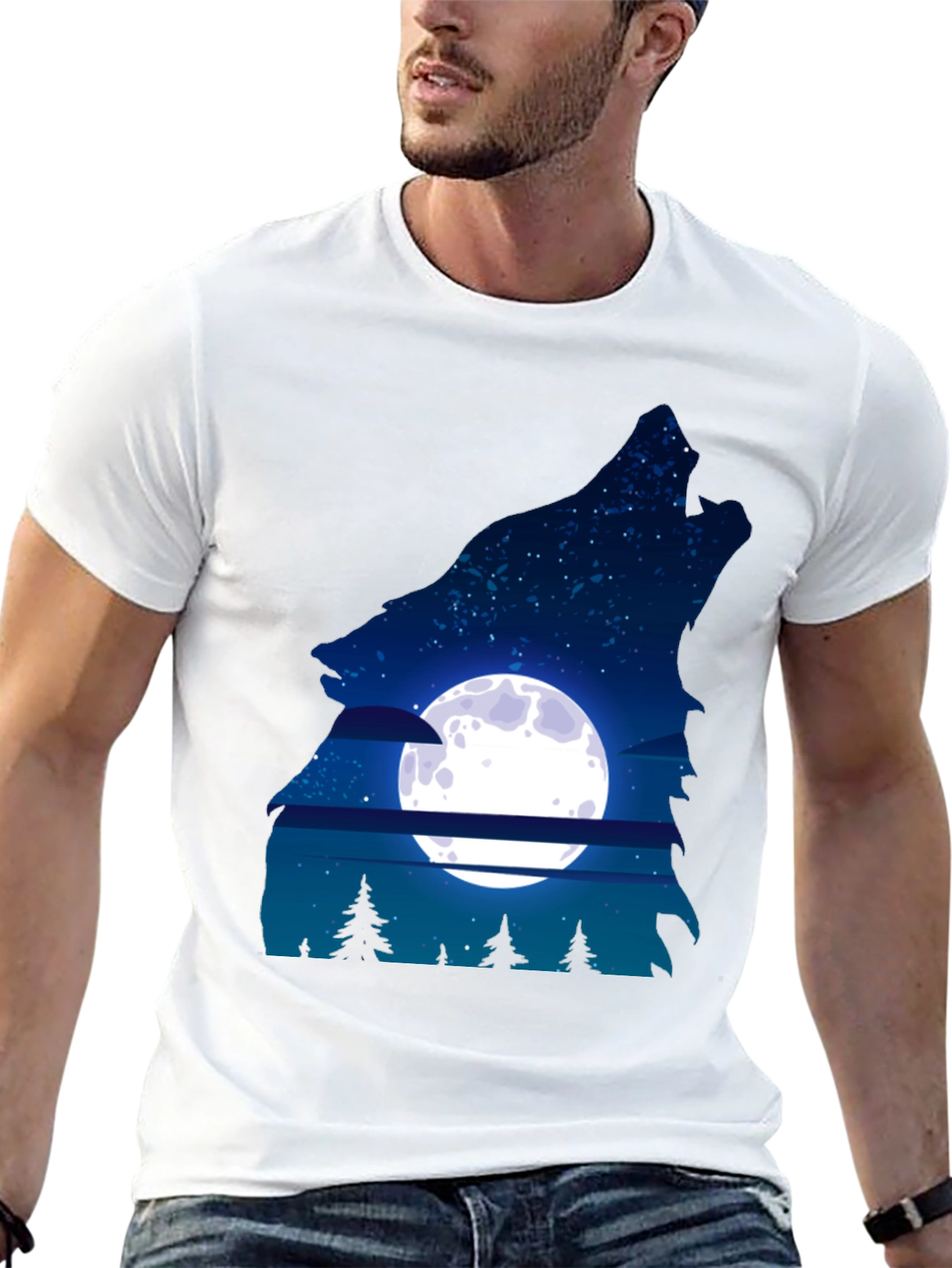 Wolf Moon Graphic Tee - Mens Black T-Shirt