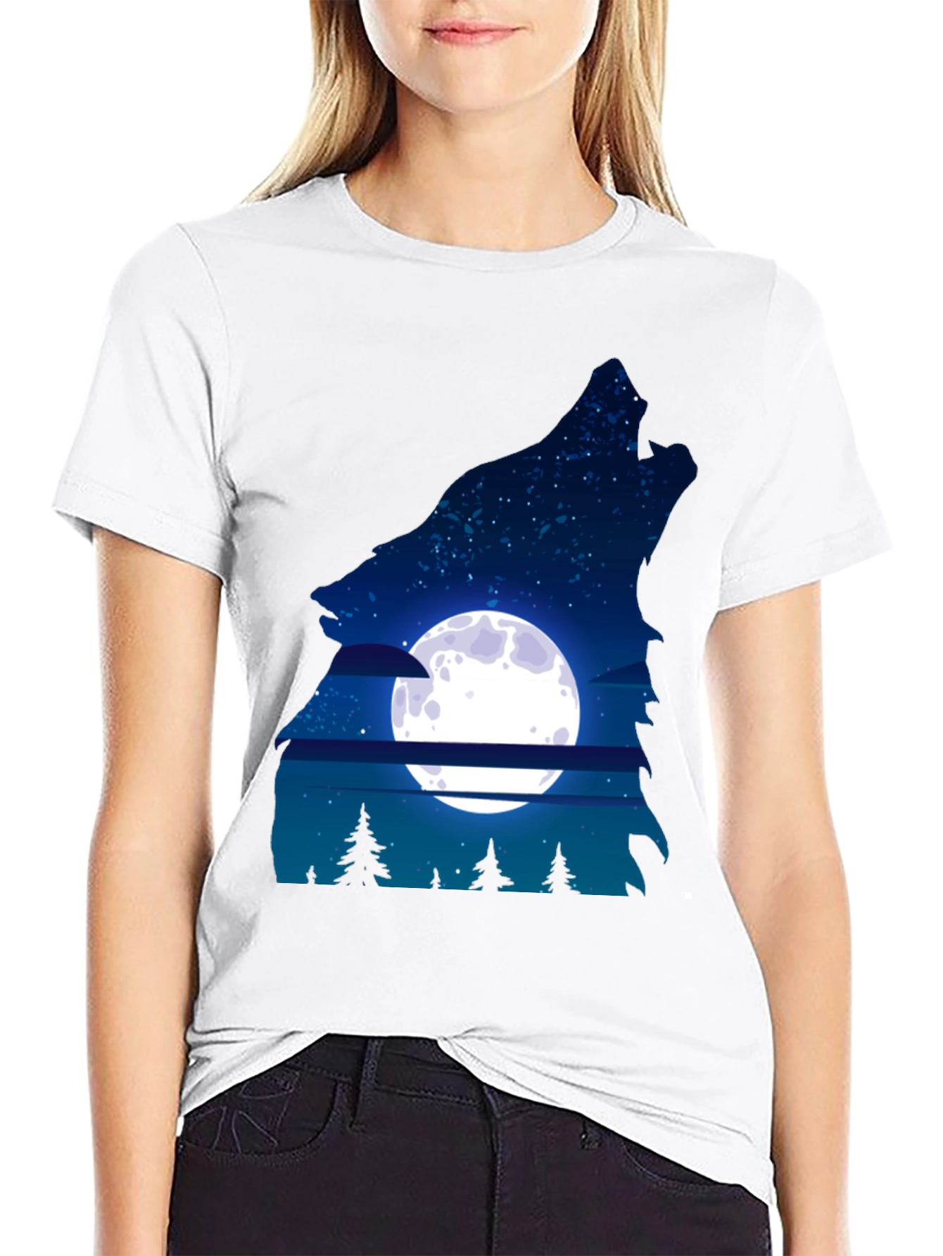 Wolf Moon Graphic Tee - Mens Black T-Shirt