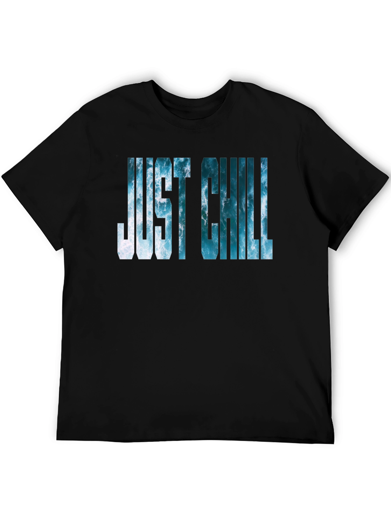 Just Chill Ocean Graphic Black T-Shirt