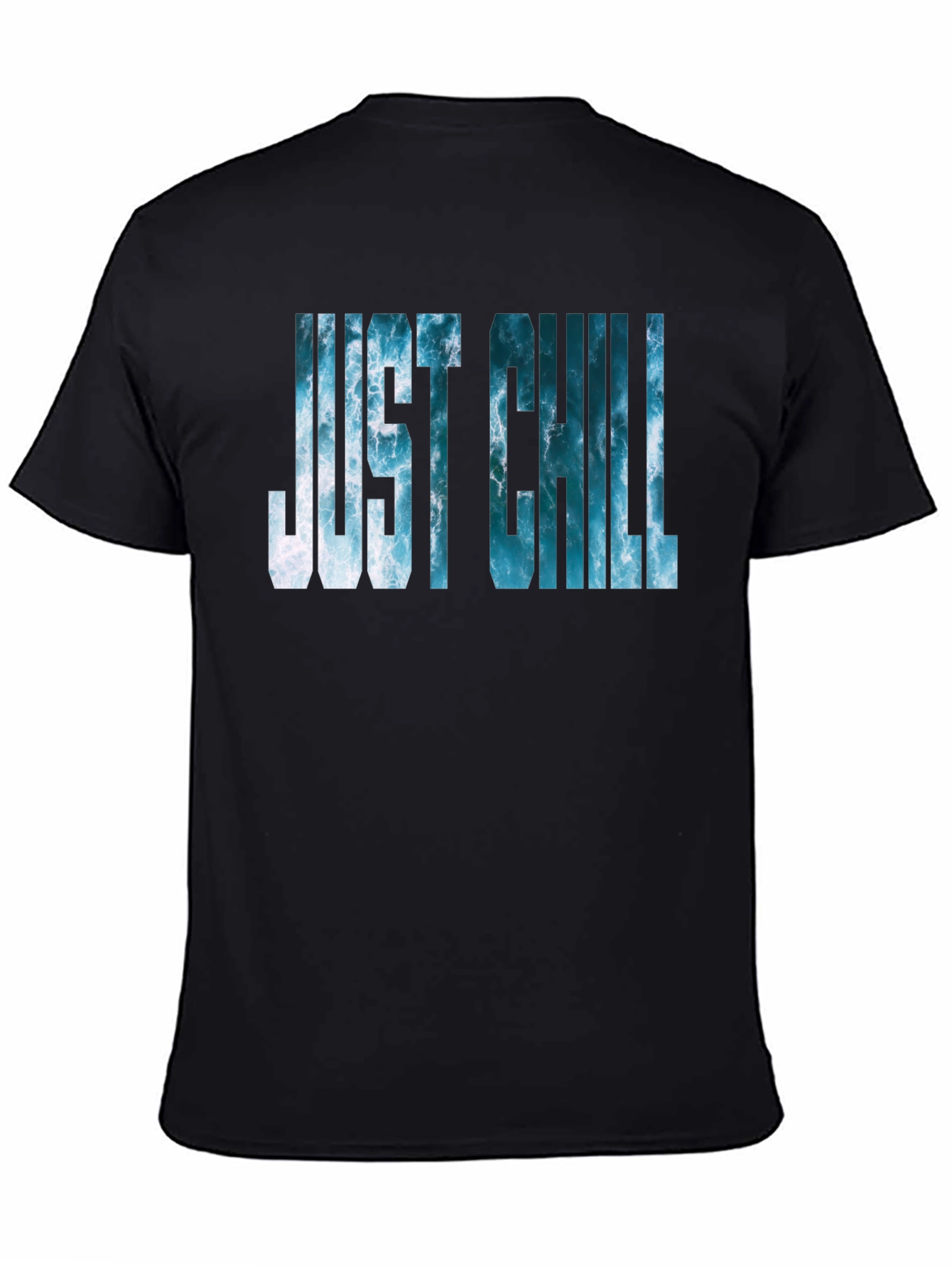Just Chill Ocean Graphic Black T-Shirt
