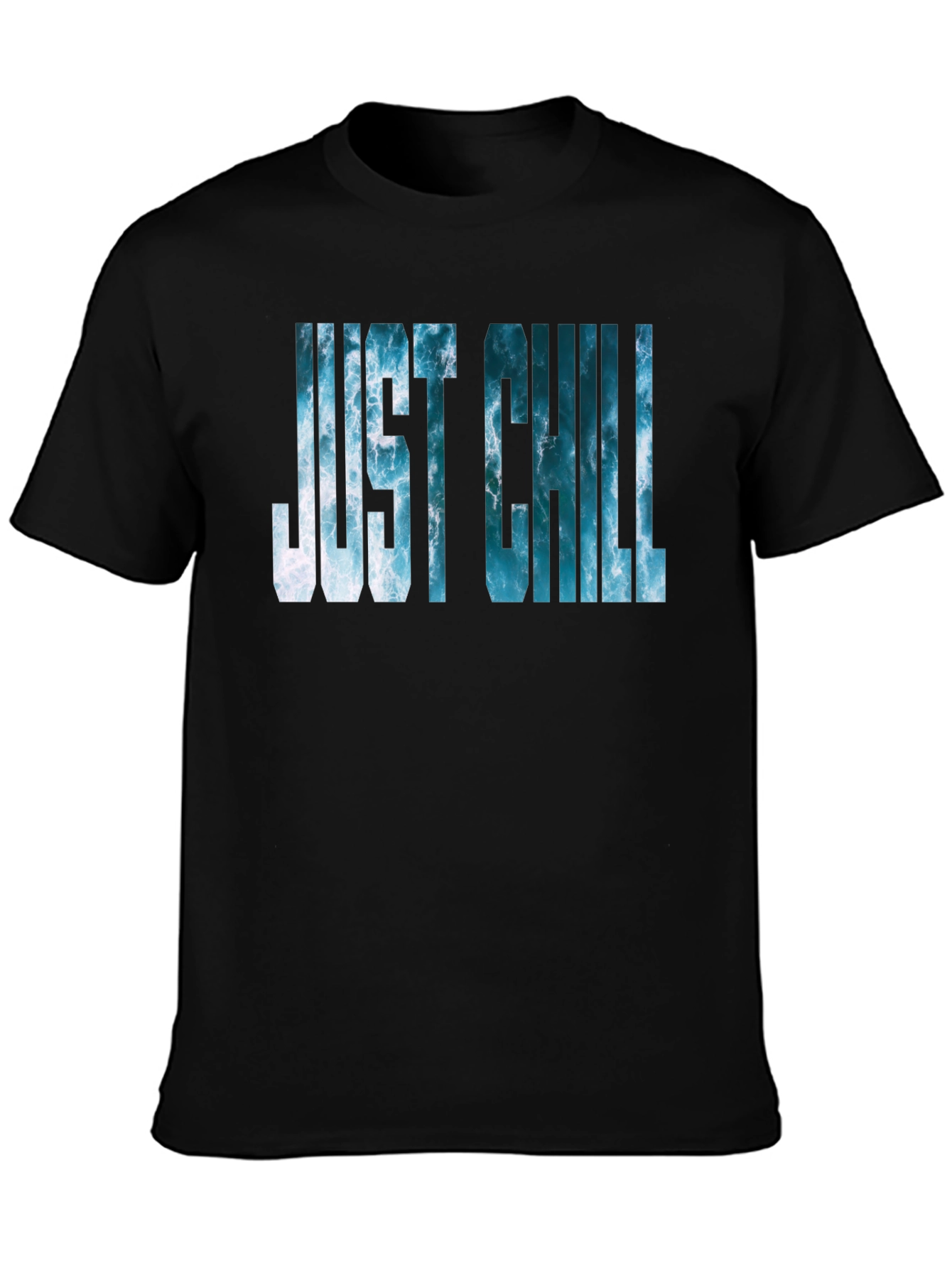Just Chill Ocean Graphic Black T-Shirt