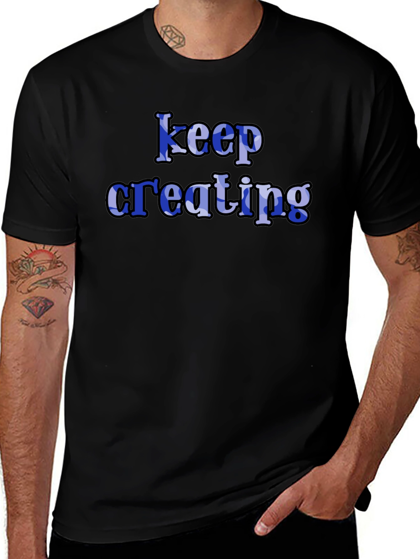 Keep Creating Black T-Shirt