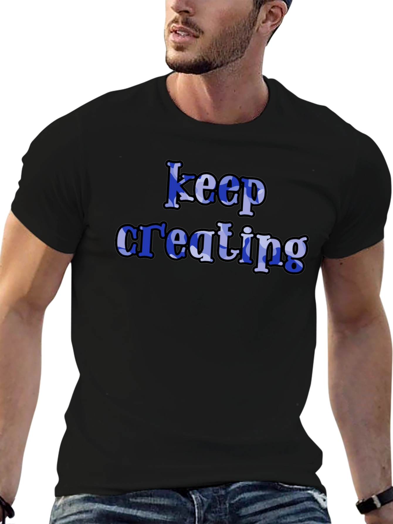 Keep Creating Black T-Shirt