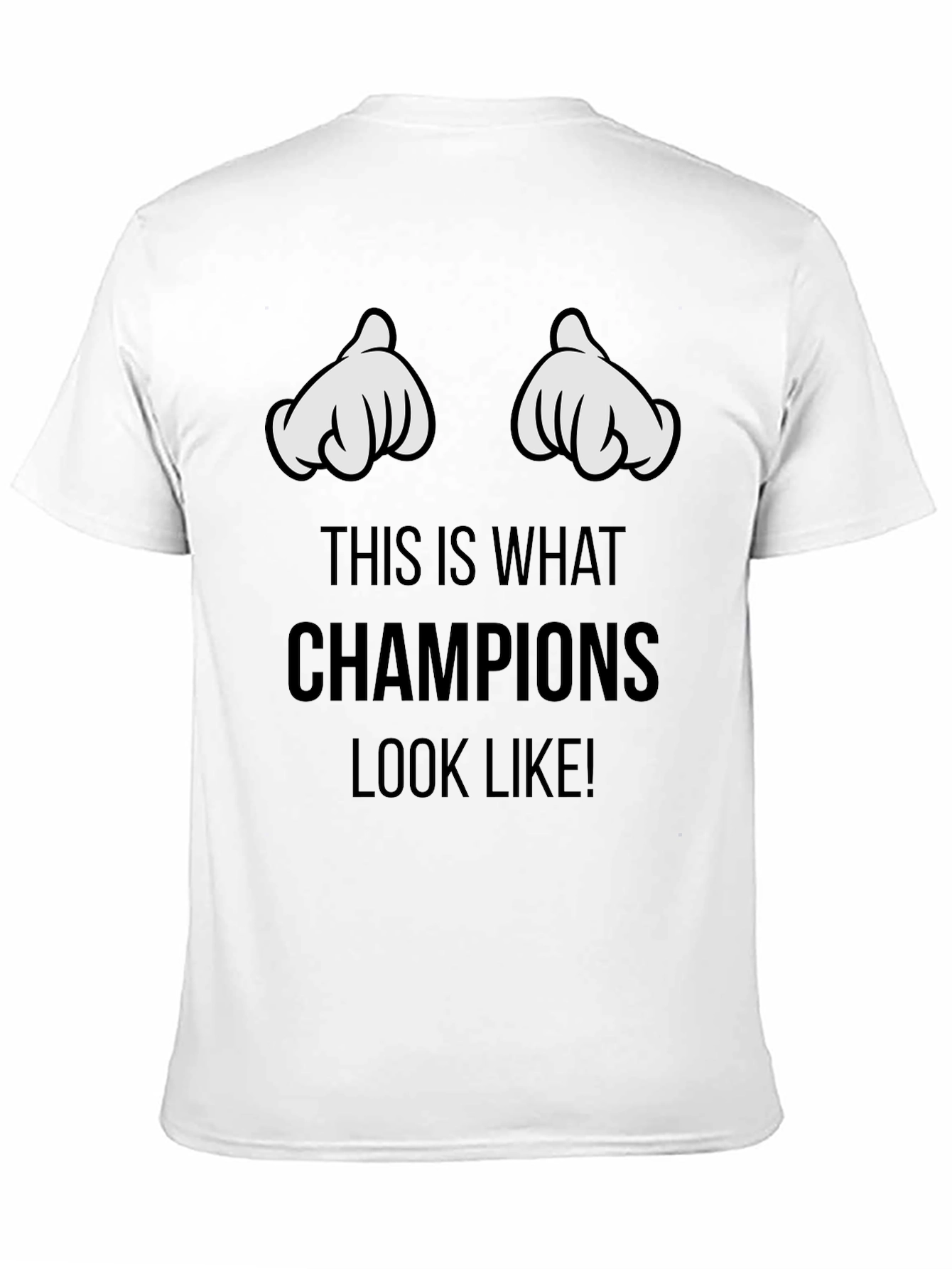 Champions Graphic T-Shirt - Black Crew Neck Tee
