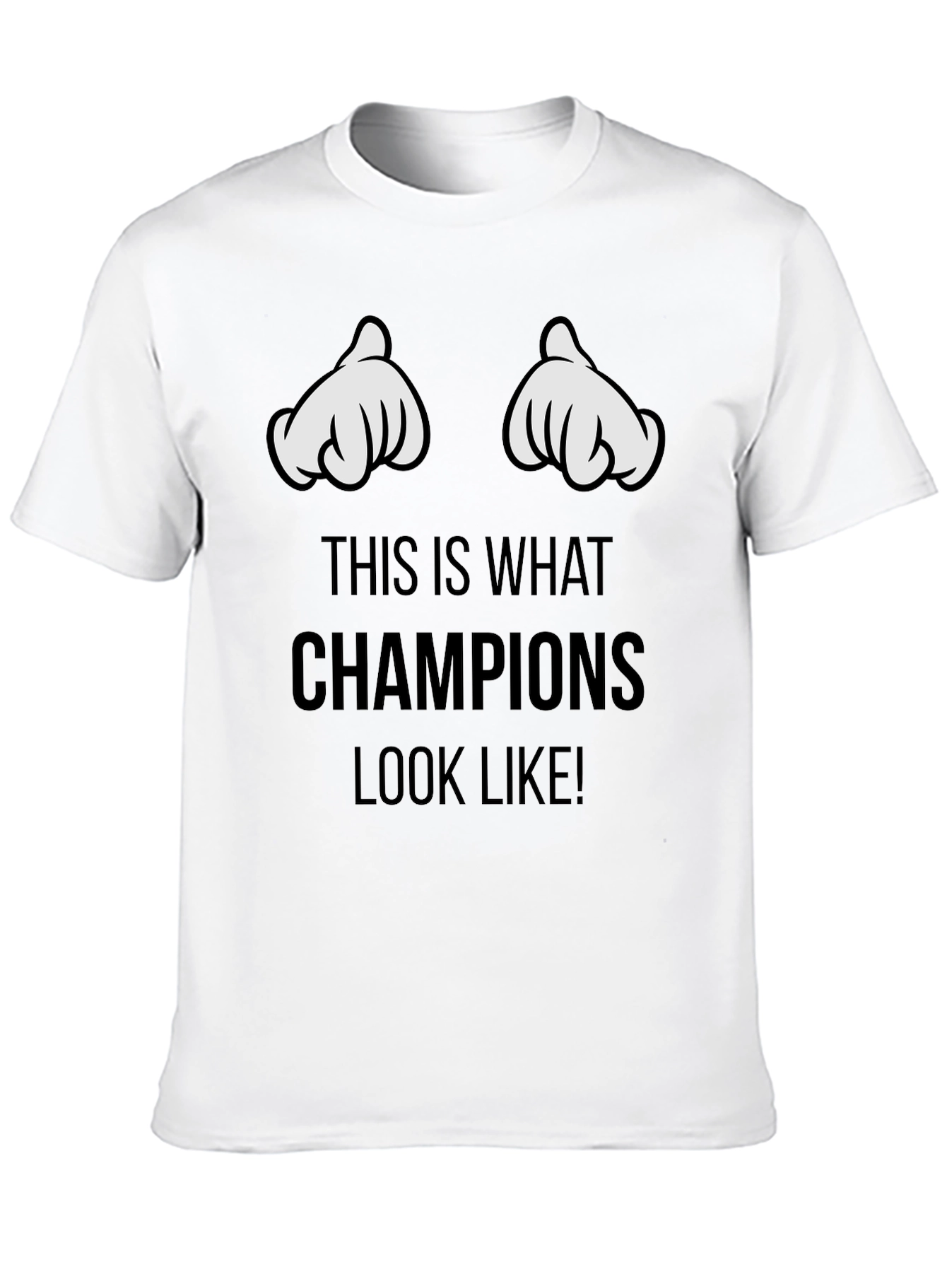 Champions Graphic T-Shirt - Black Crew Neck Tee