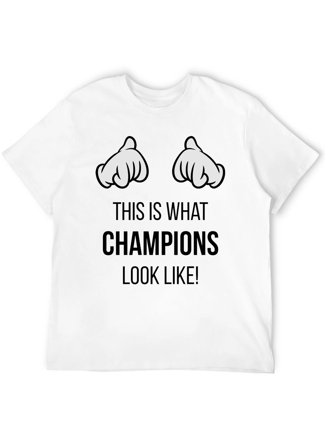 Champions Graphic T-Shirt - Black Crew Neck Tee