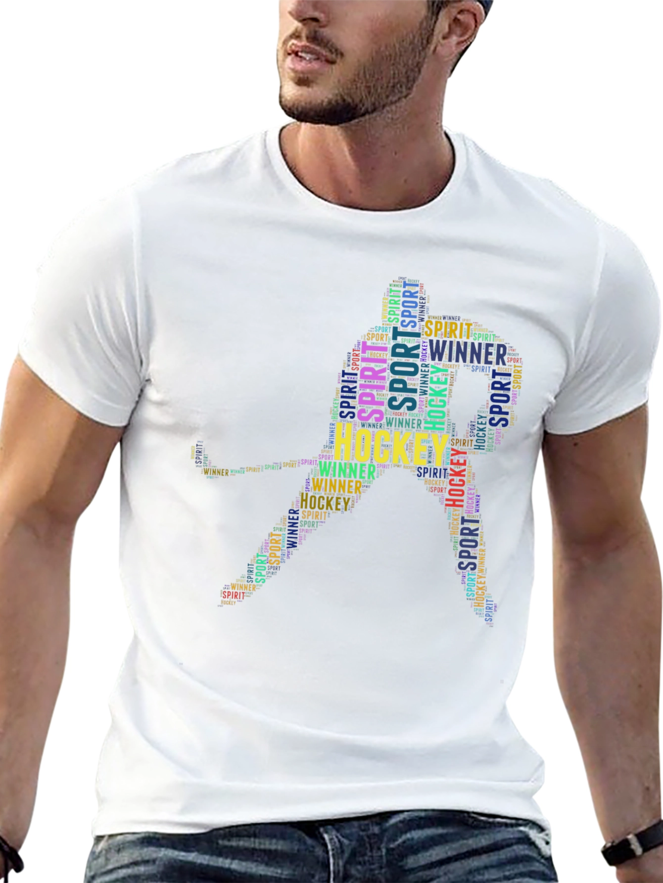 Hockey Word Art Black T-Shirt
