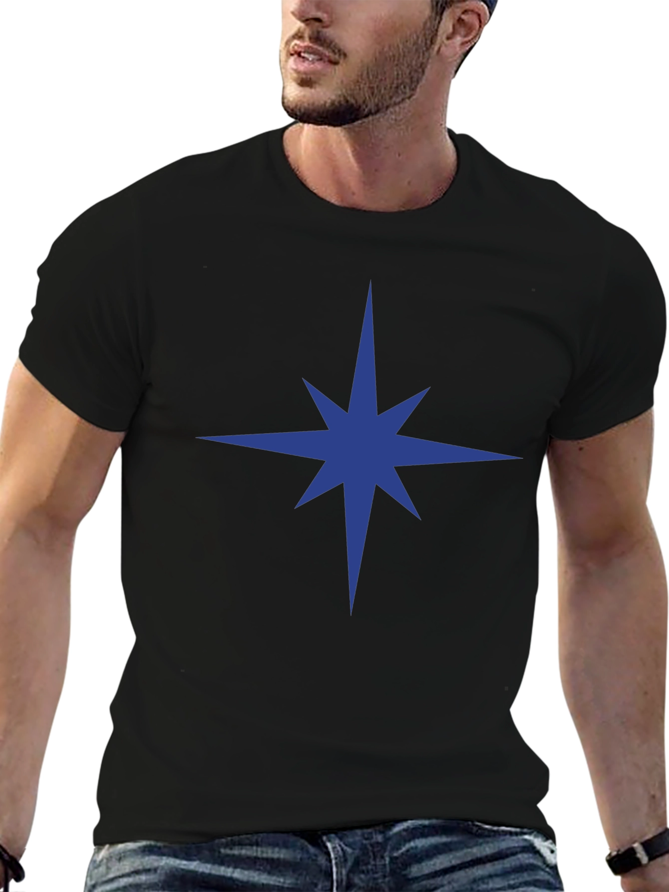 Star Graphic Black T-Shirt - Mens Casual Tee