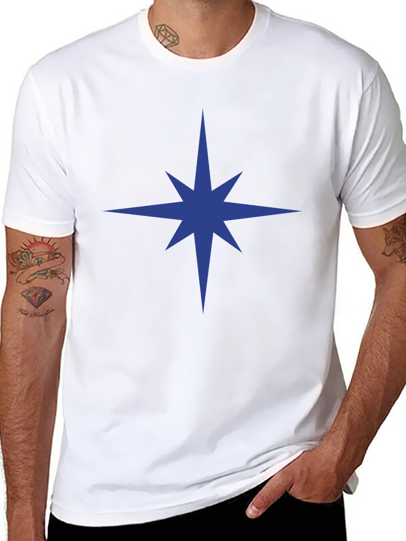 Star Graphic Black T-Shirt - Mens Casual Tee