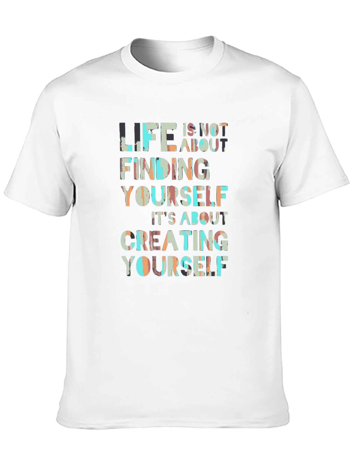 Inspirational Life Quote Graphic Tee - Black Cotton T-Shirt