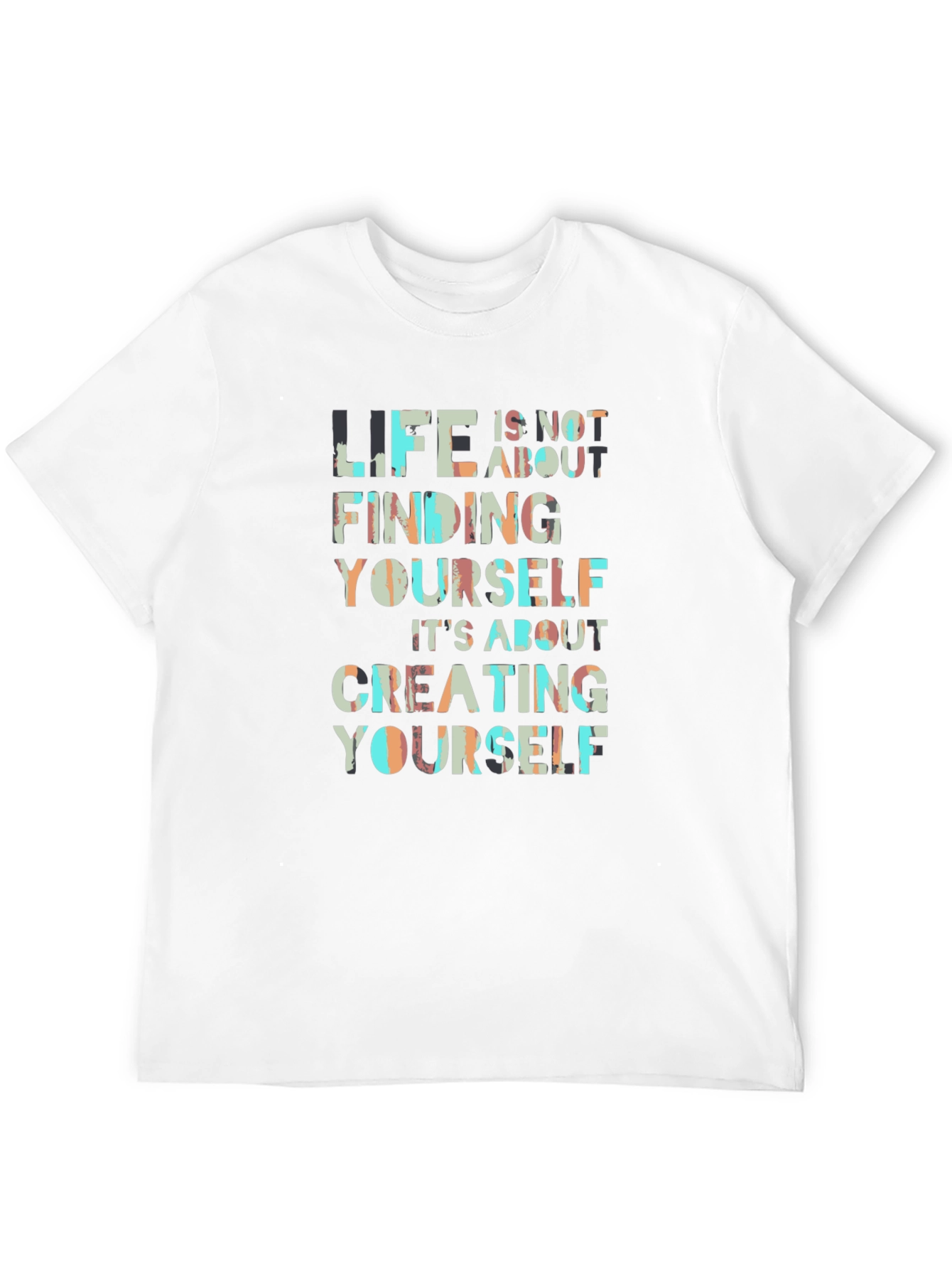 Inspirational Life Quote Graphic Tee - Black Cotton T-Shirt