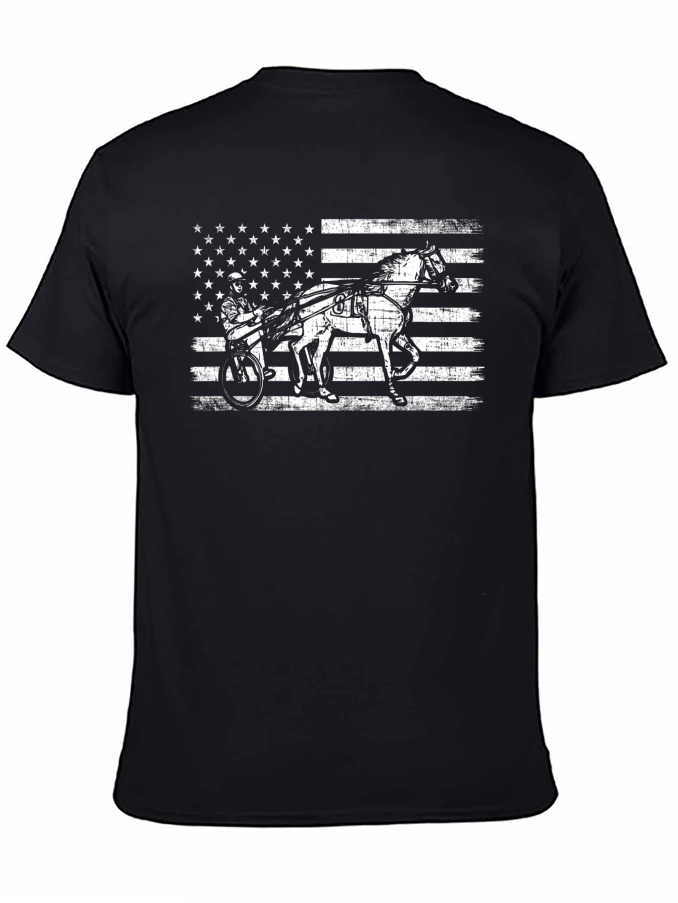 American Flag Harness Racing T-Shirt