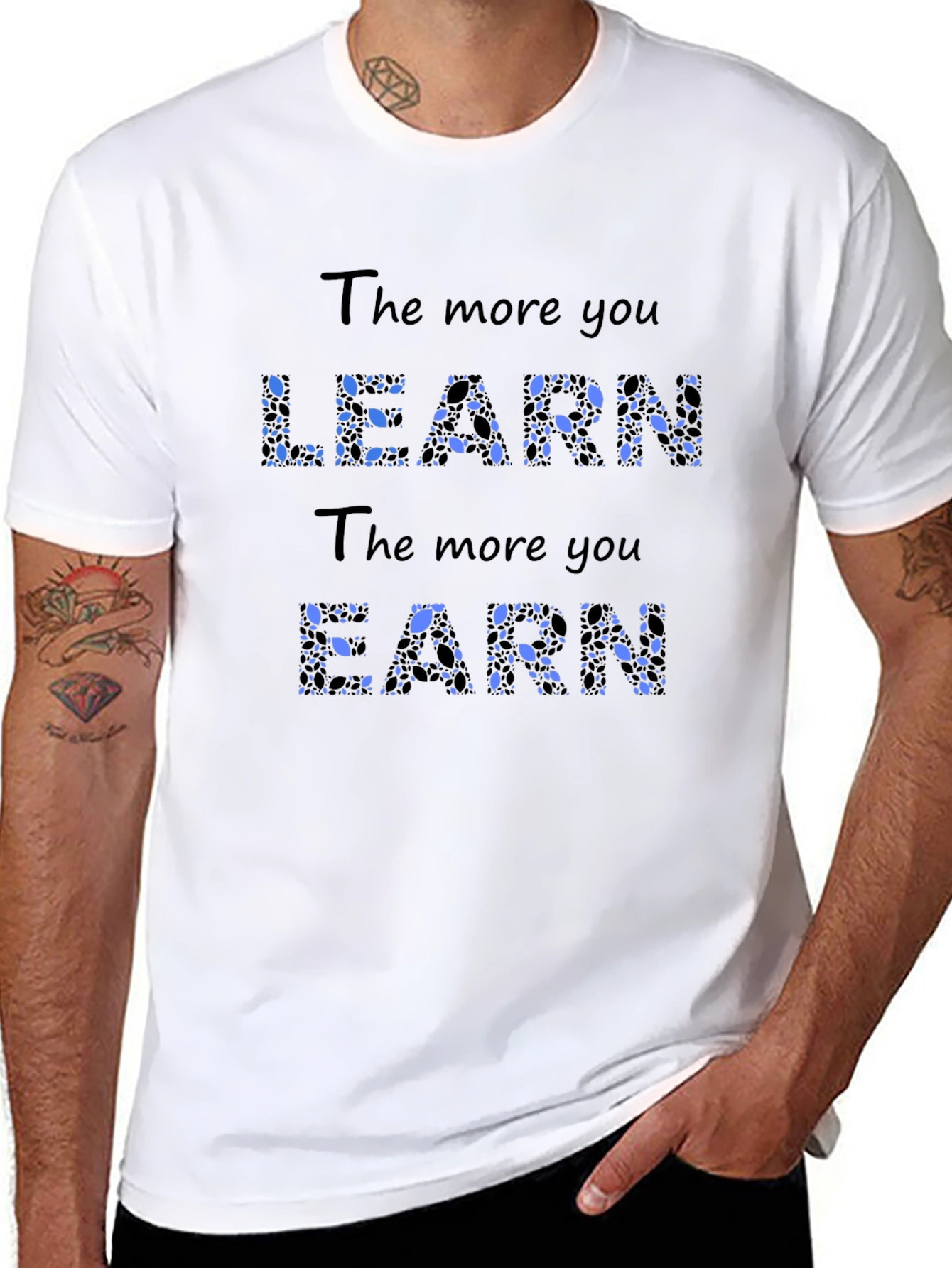 The More You Learn Black T-Shirt