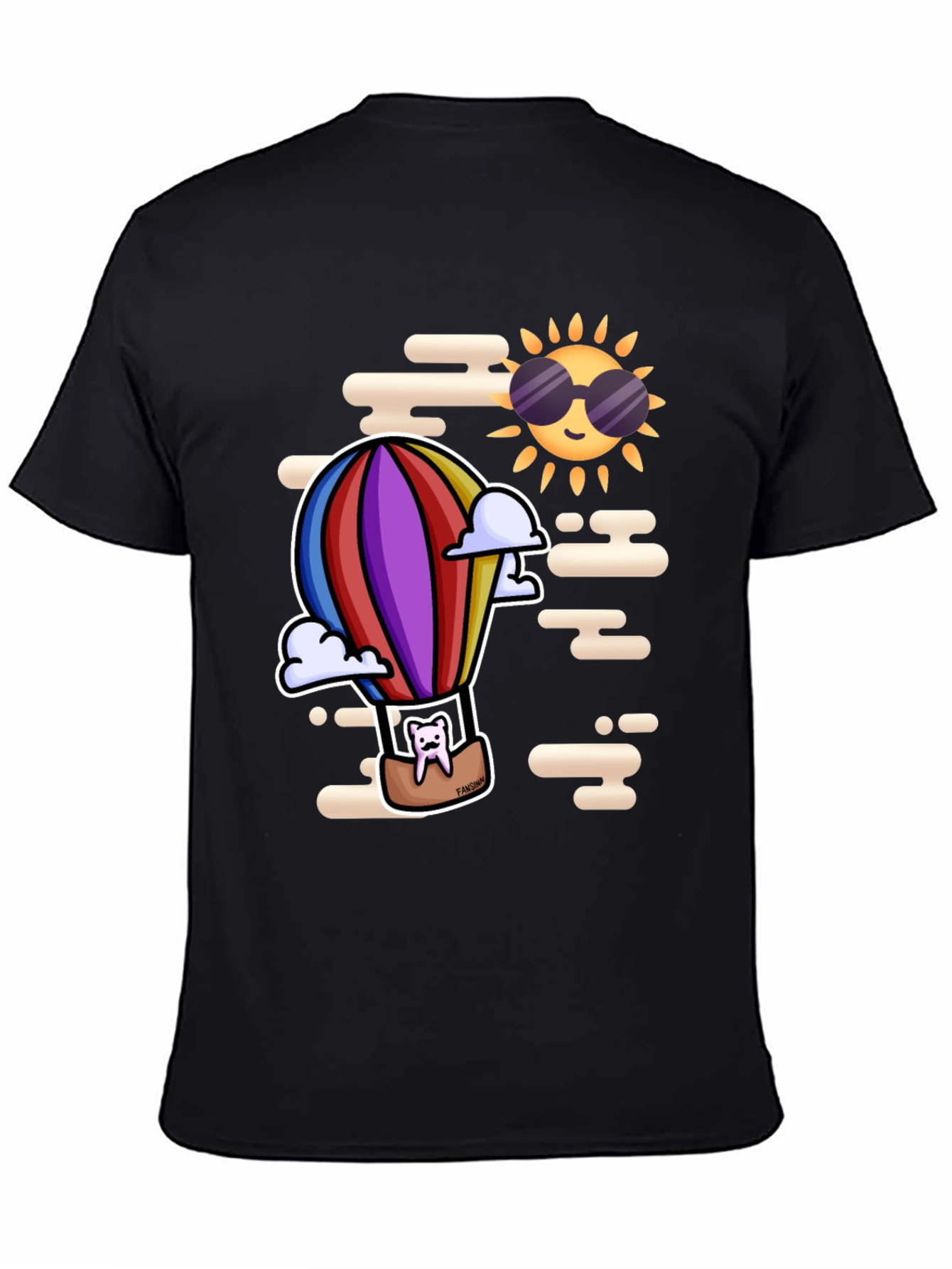 Tooth Hot Air Balloon Black T-Shirt