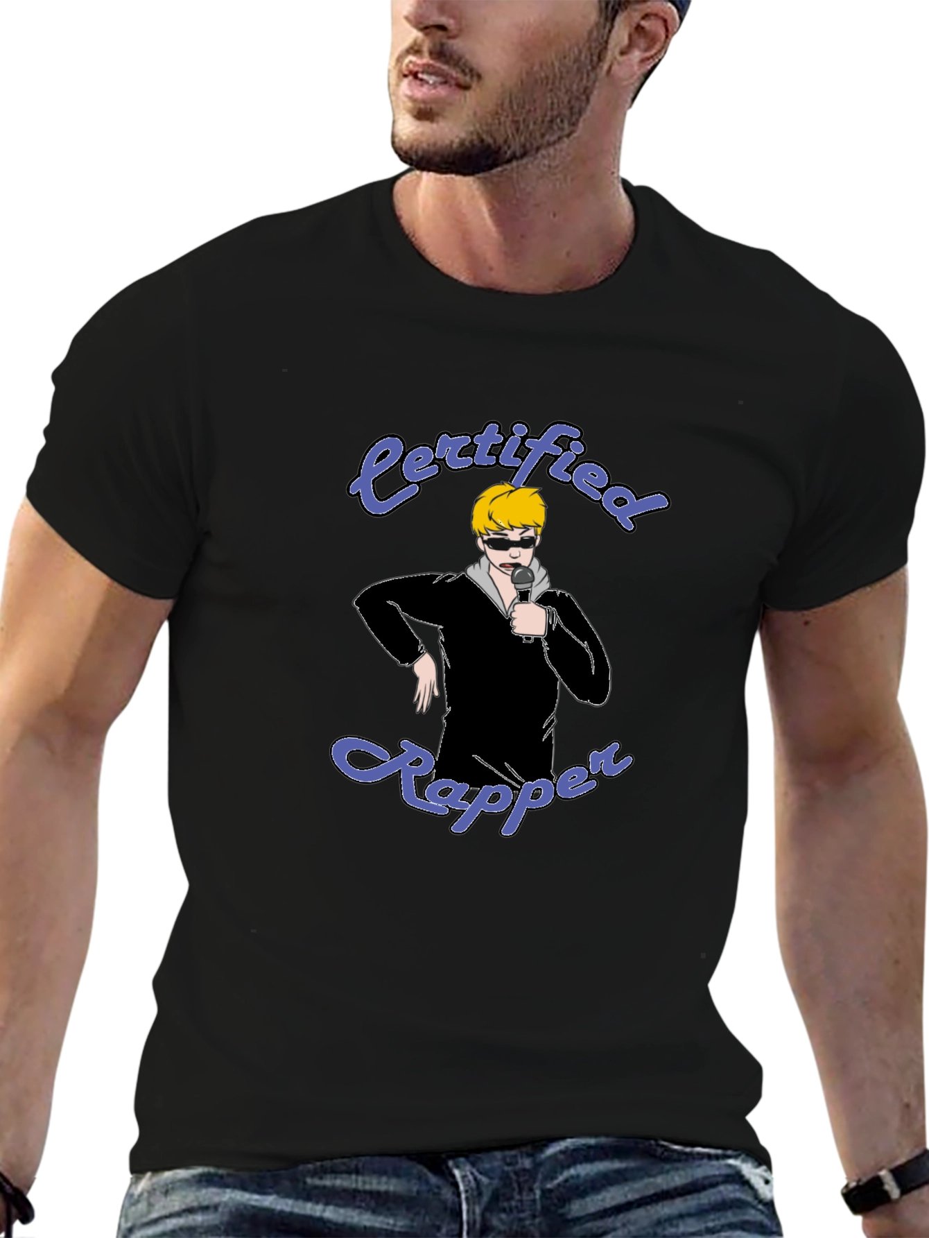 Certified Rapper Graphic Tee - Black Cotton T-Shirt