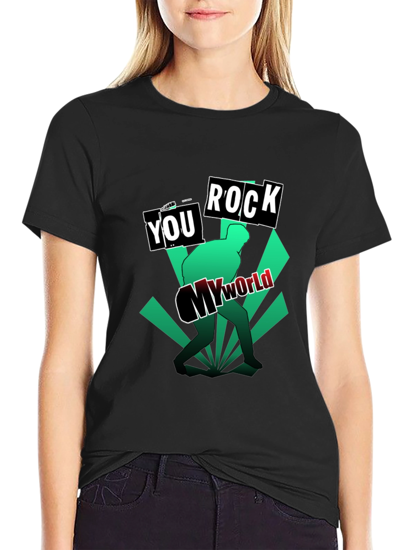 You Rock My World Black Graphic Tee