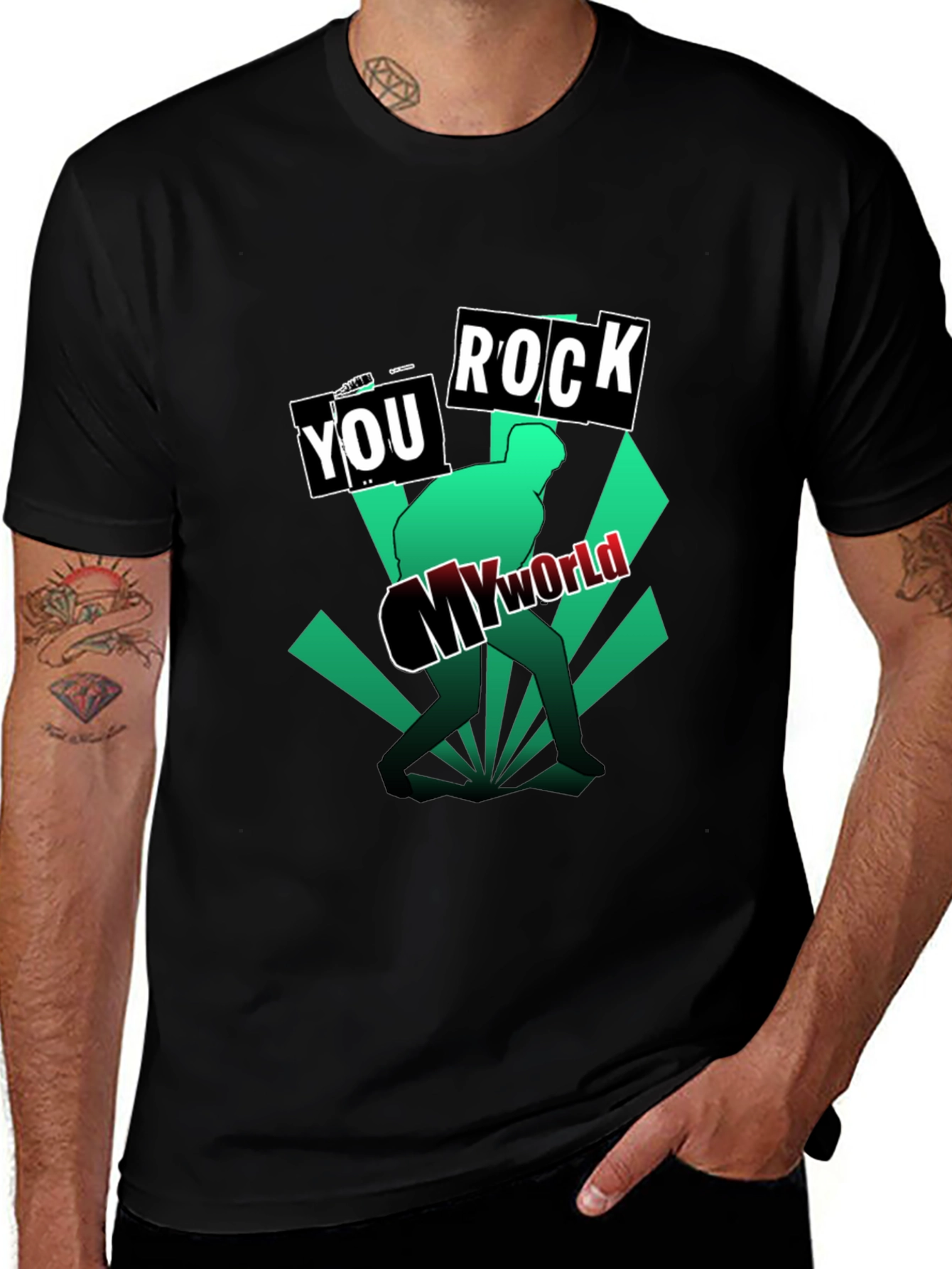 You Rock My World Black Graphic Tee