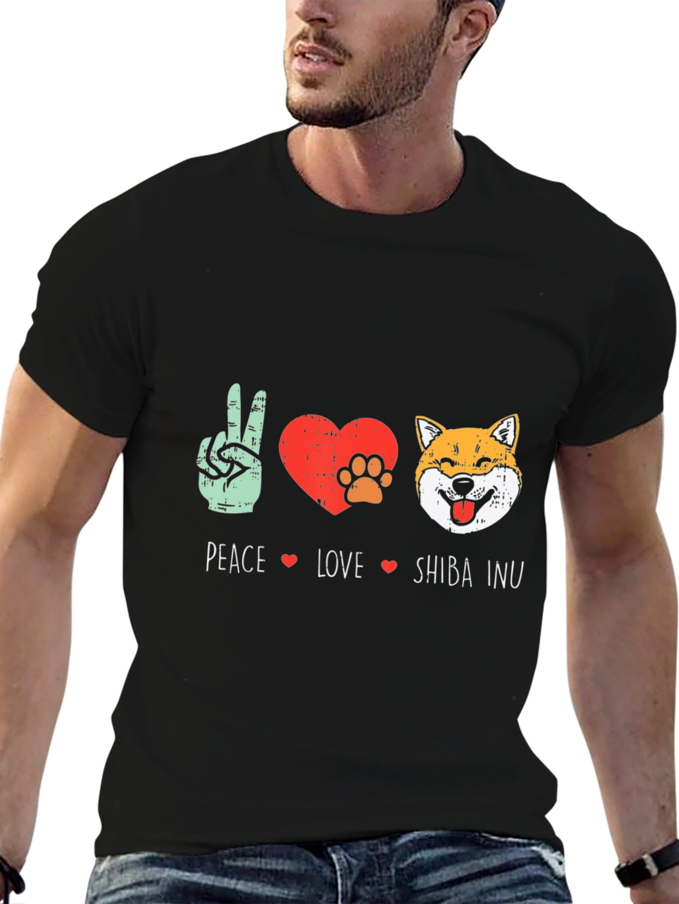 Peace Love Shiba Inu T-Shirt - Dog Lover Tee