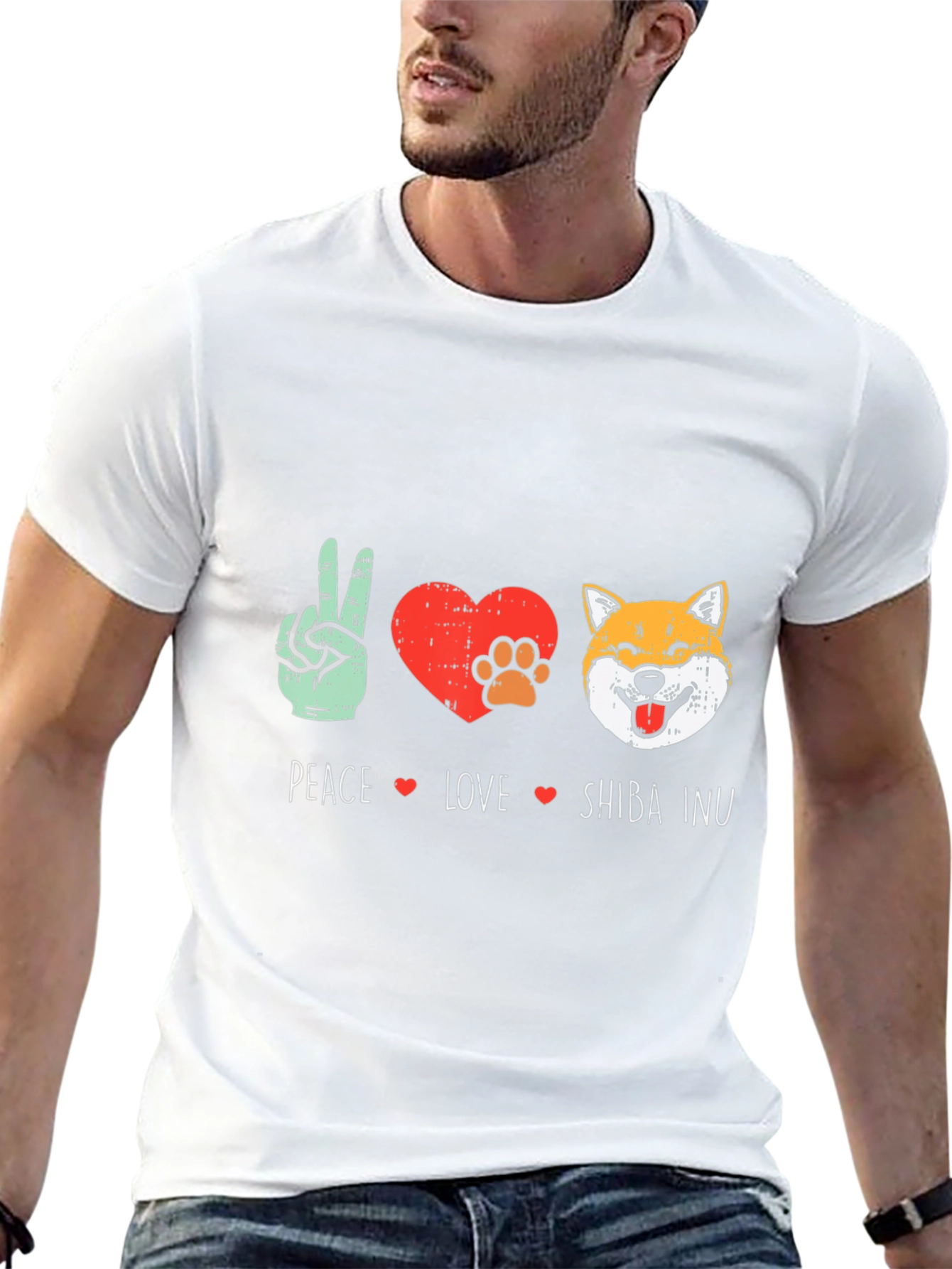 Peace Love Shiba Inu T-Shirt - Dog Lover Tee