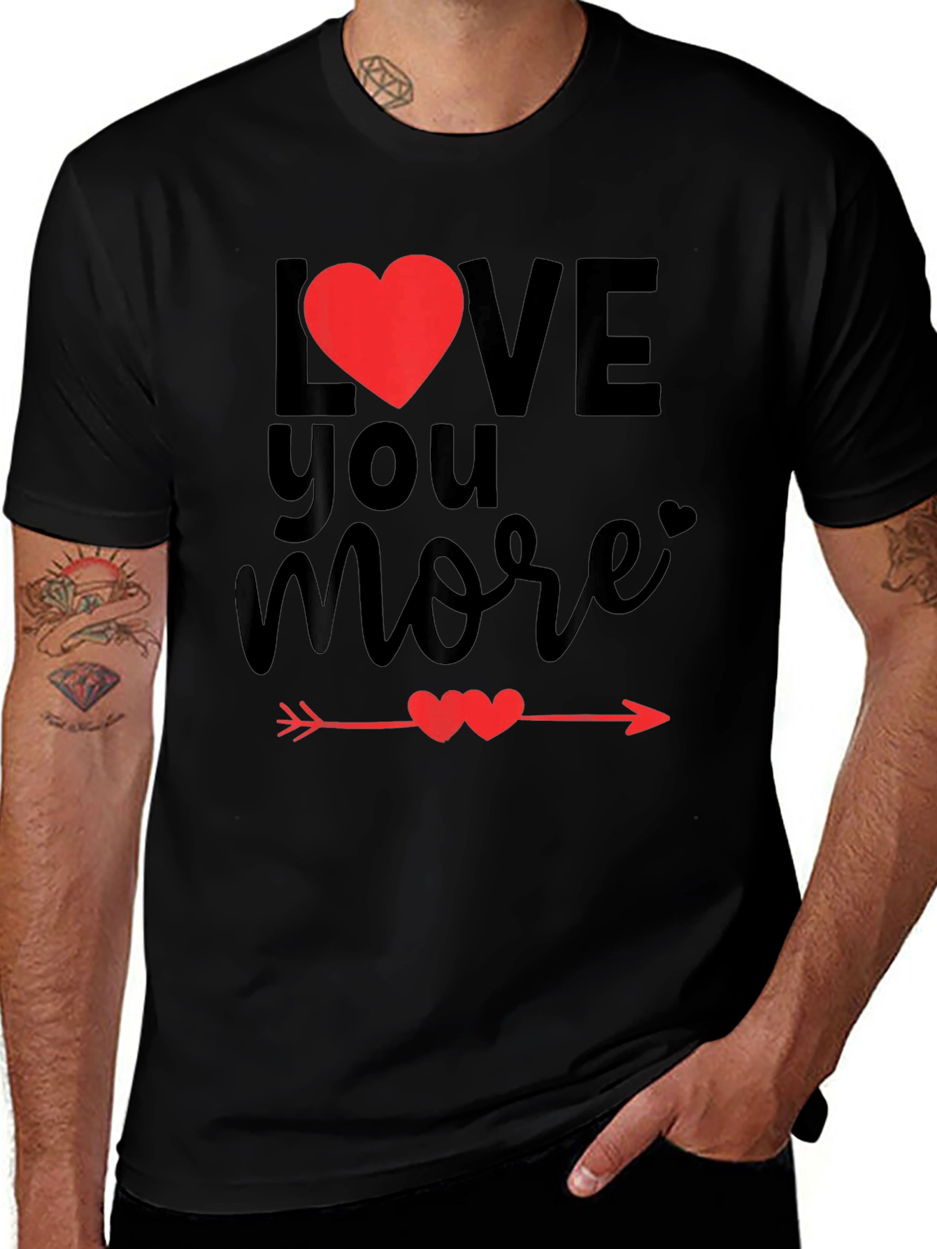 Love You More Valentines Day Graphic Tee