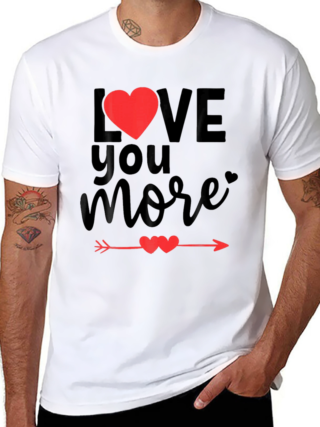 Love You More Valentines Day Graphic Tee
