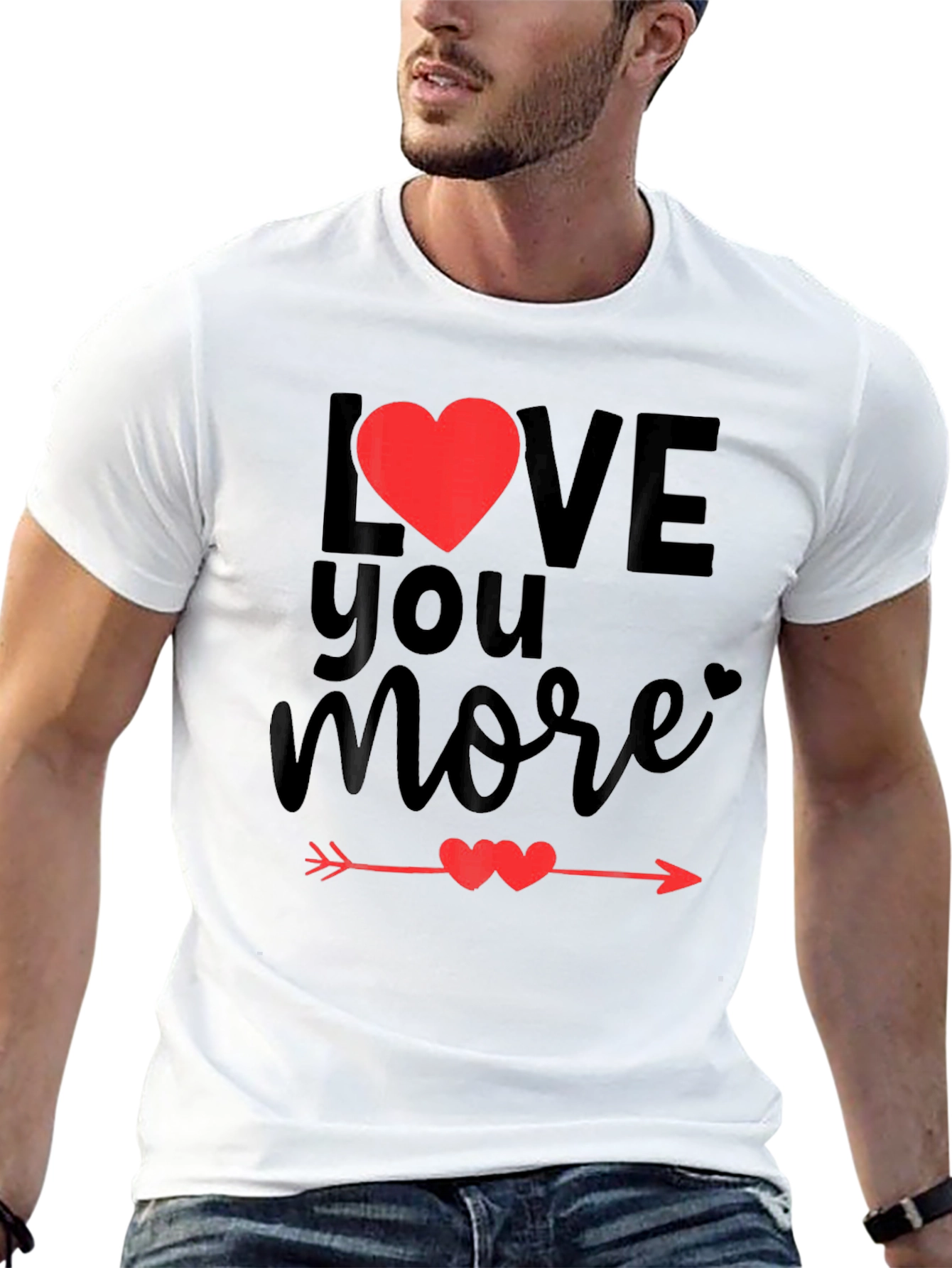 Love You More Valentines Day Graphic Tee