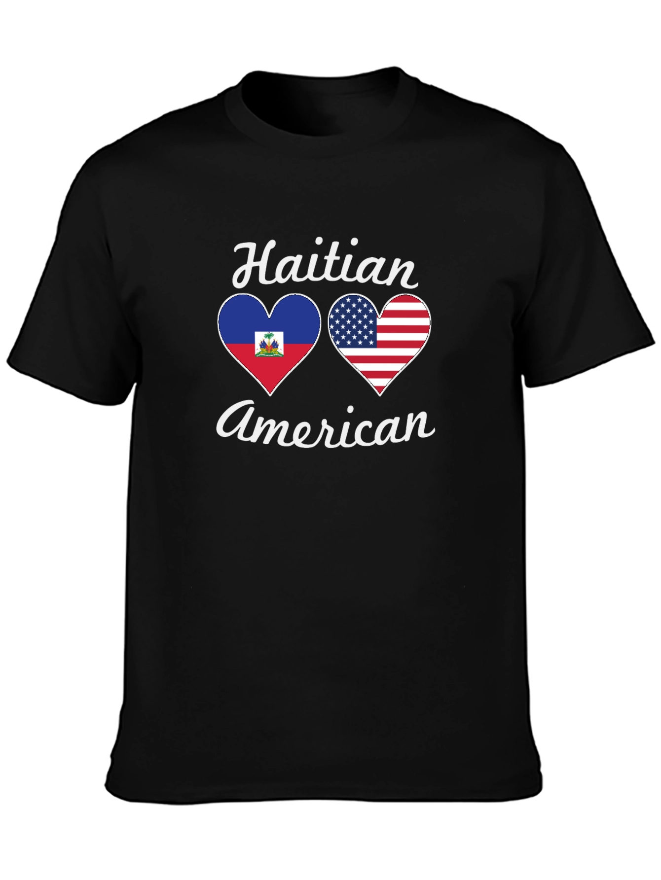 Haitian American Flag Heart T-Shirt