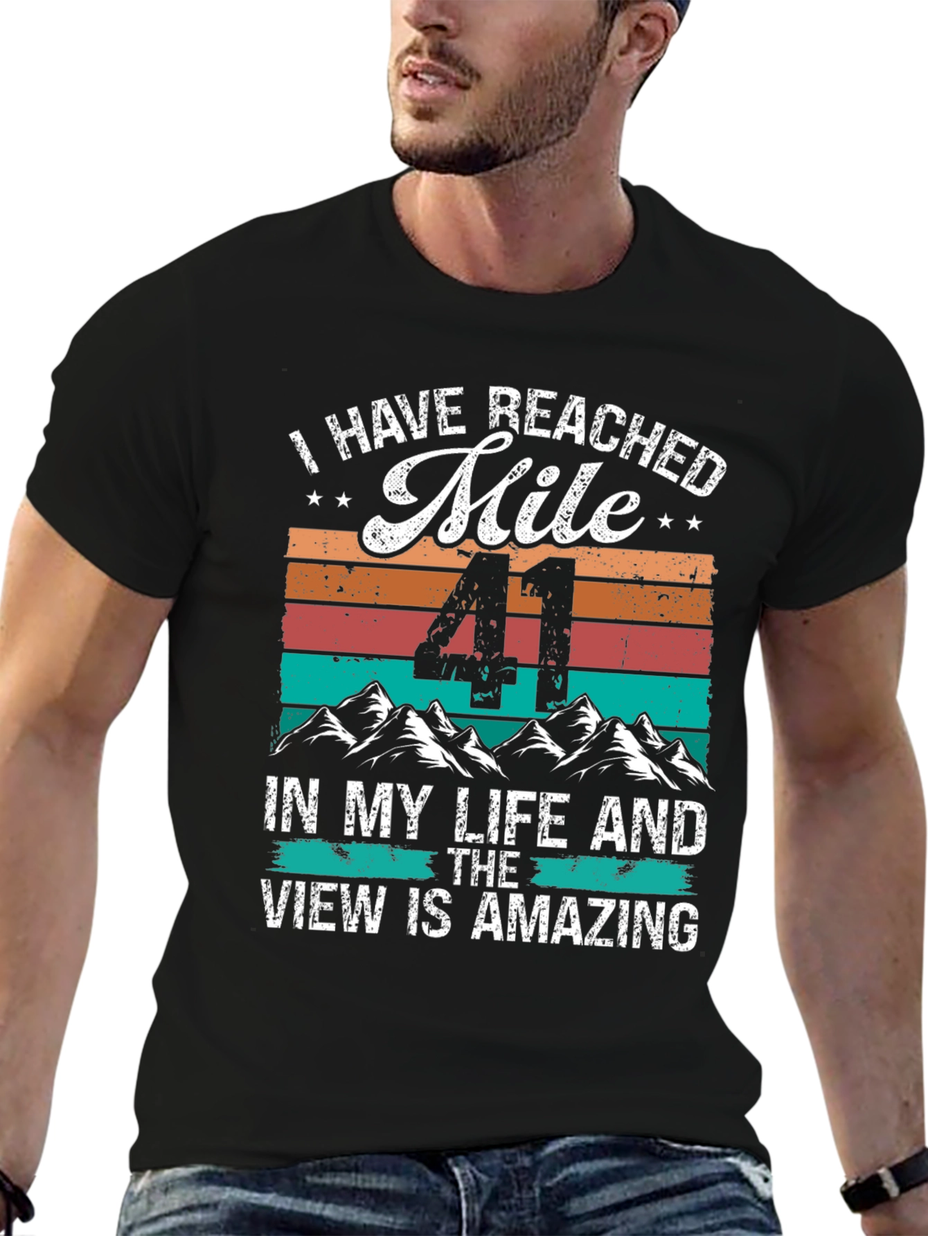 Reached Mile 41 Black T-Shirt