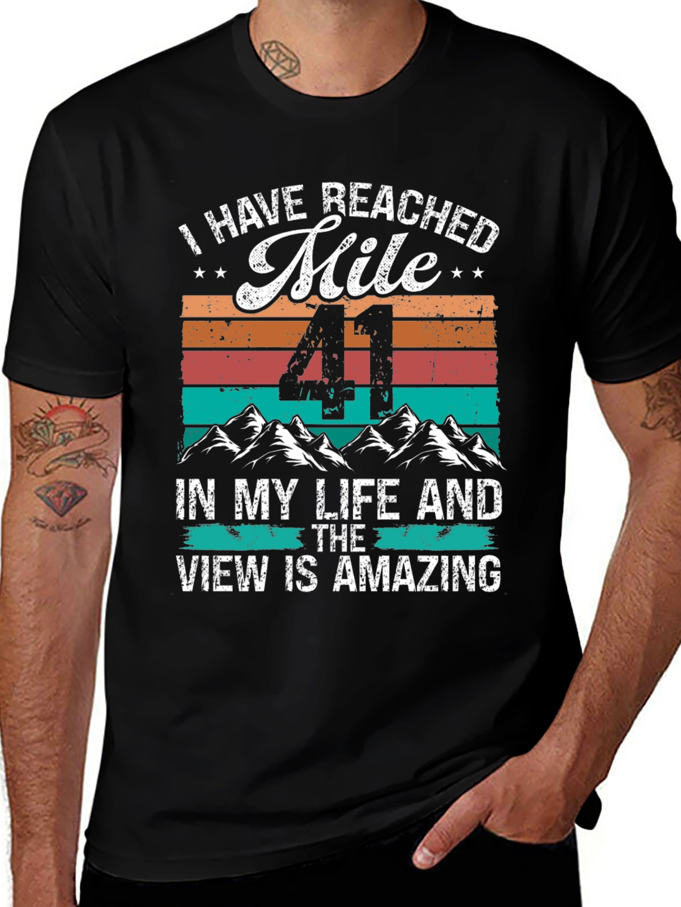 Reached Mile 41 Black T-Shirt