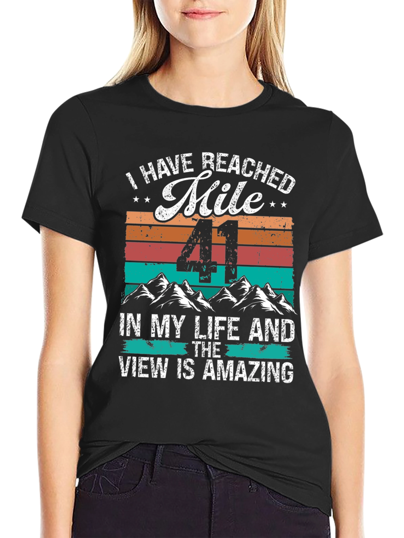 Reached Mile 41 Black T-Shirt