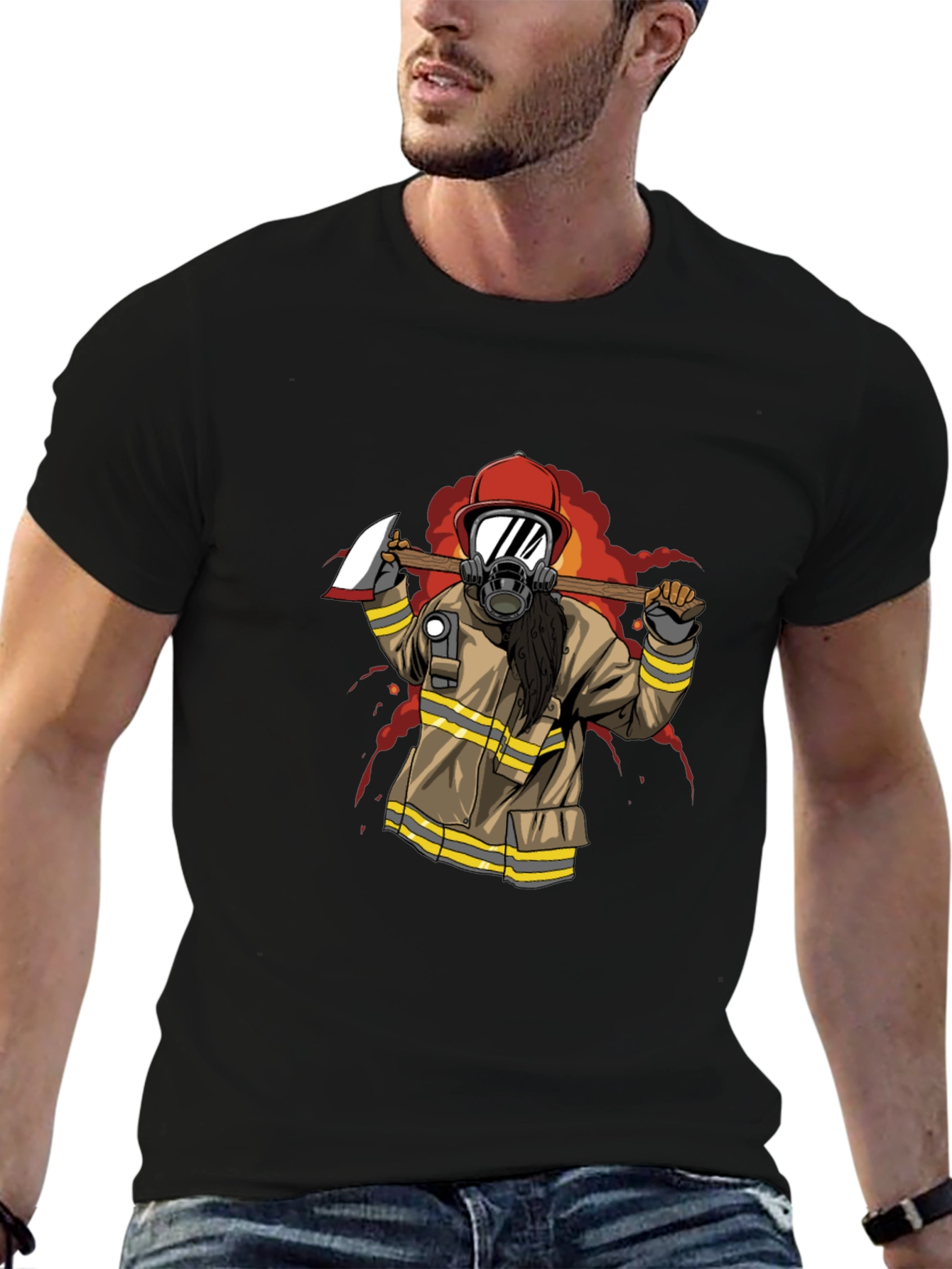 Firefighter Axe Graphic T-Shirt