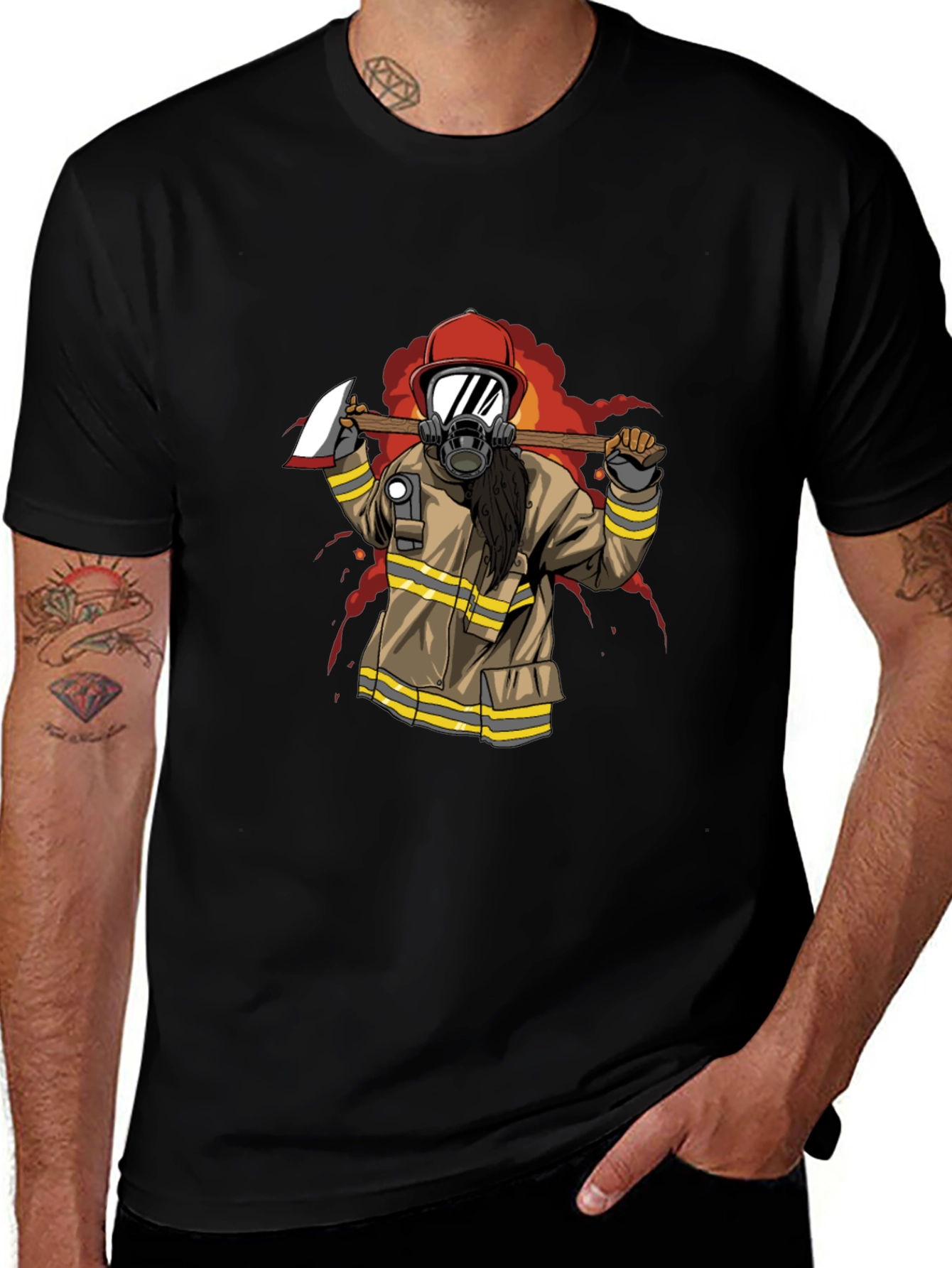 Firefighter Axe Graphic T-Shirt