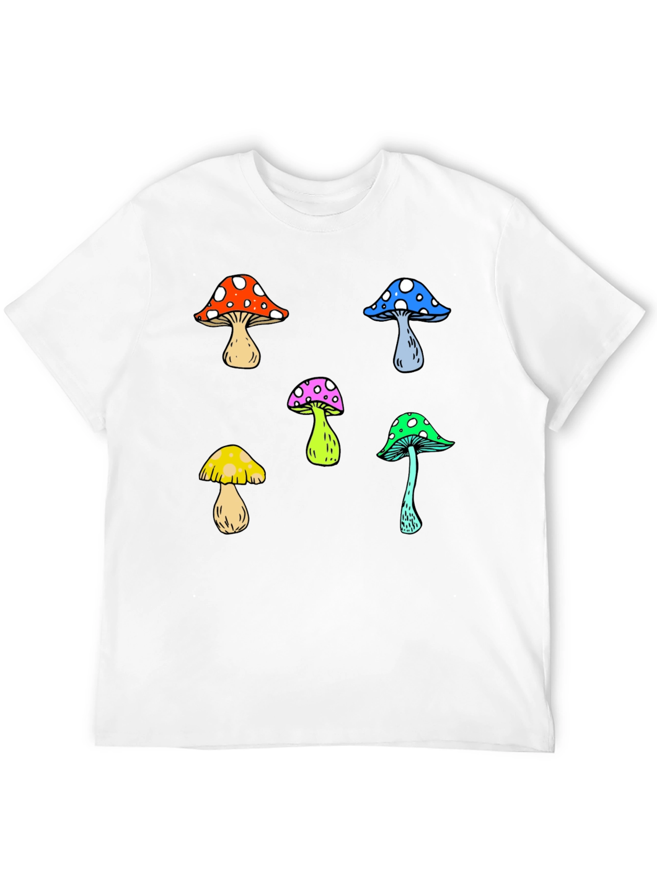 Funky Mushroom Graphic Tee - Unisex Black T-Shirt