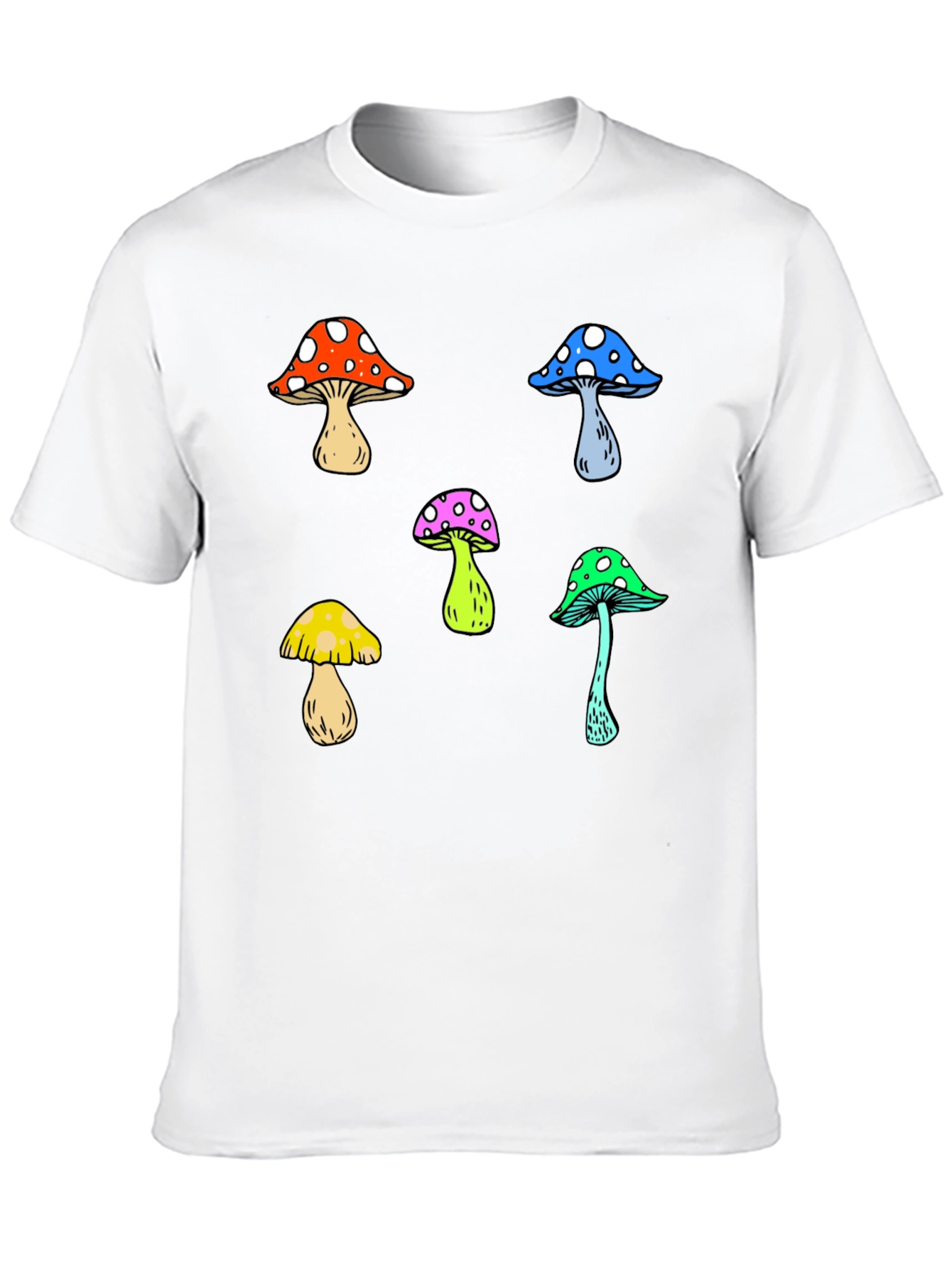 Funky Mushroom Graphic Tee - Unisex Black T-Shirt