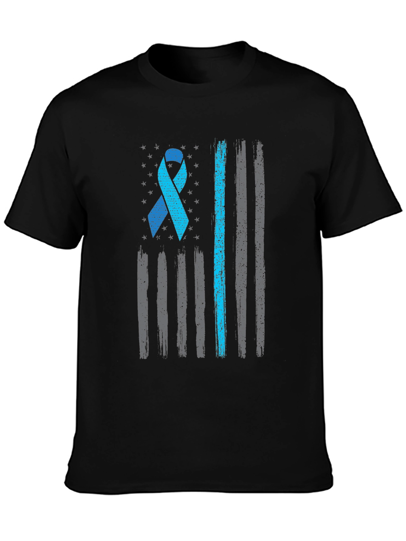Blue Awareness Ribbon Flag Graphic Tee