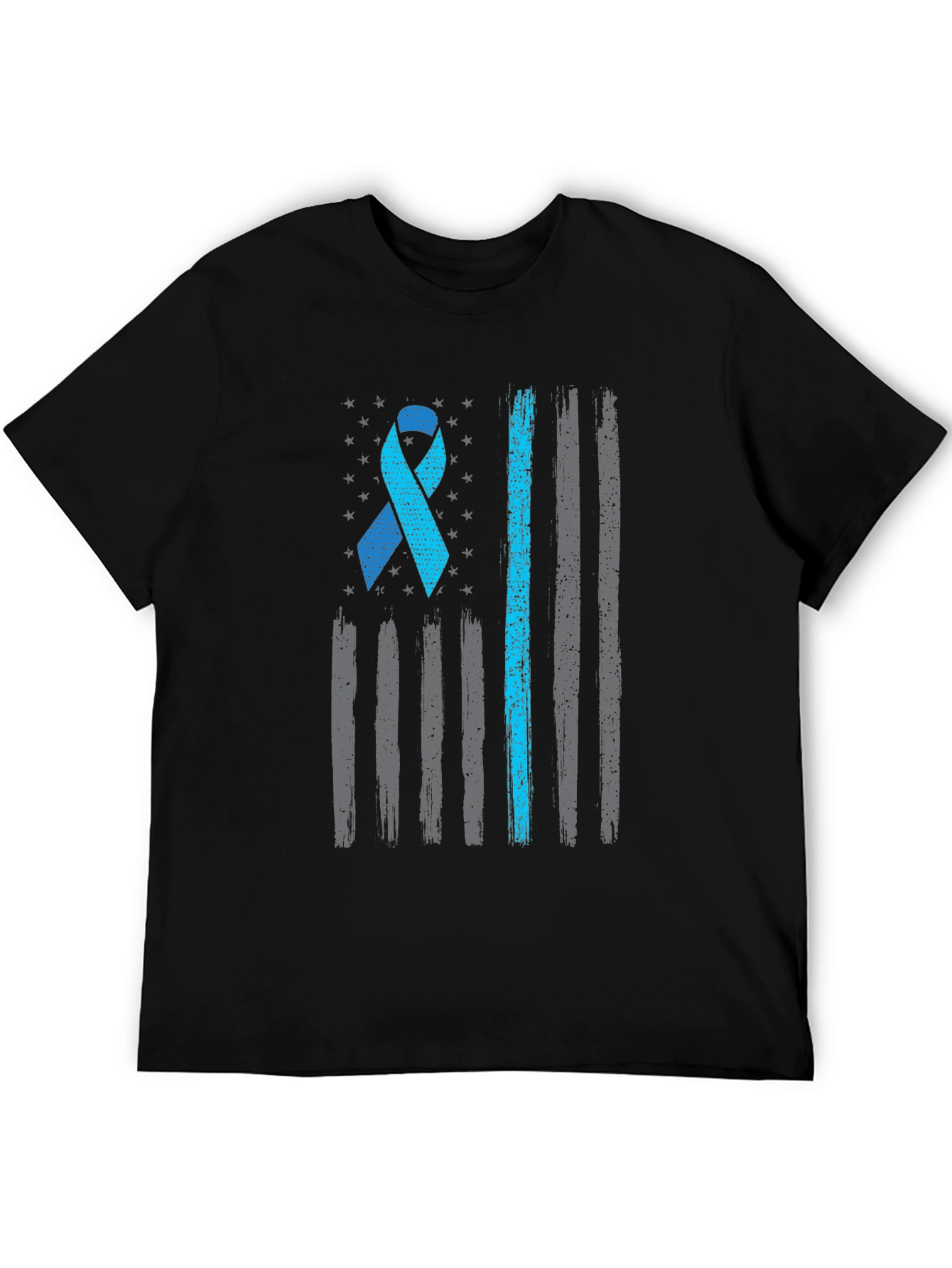 Blue Awareness Ribbon Flag Graphic Tee
