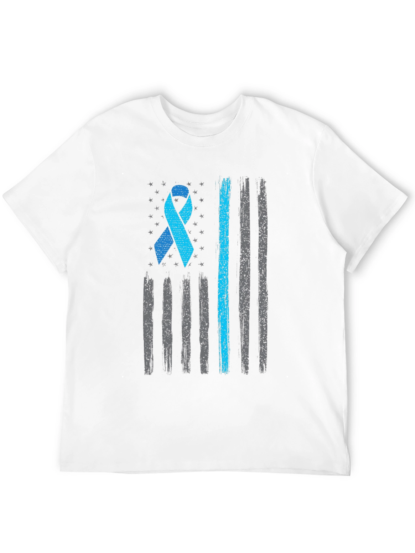 Blue Awareness Ribbon Flag Graphic Tee