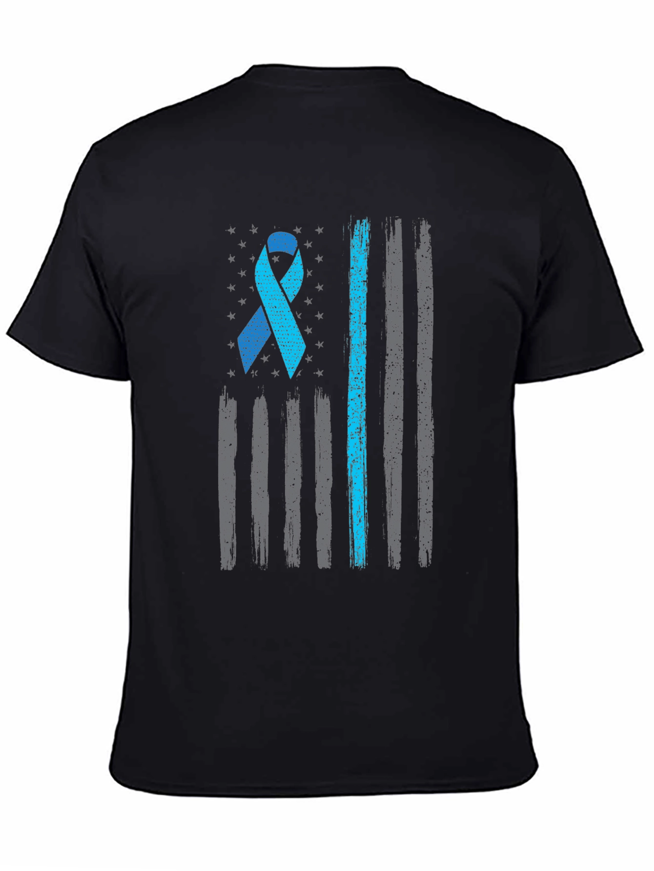 Blue Awareness Ribbon Flag Graphic Tee