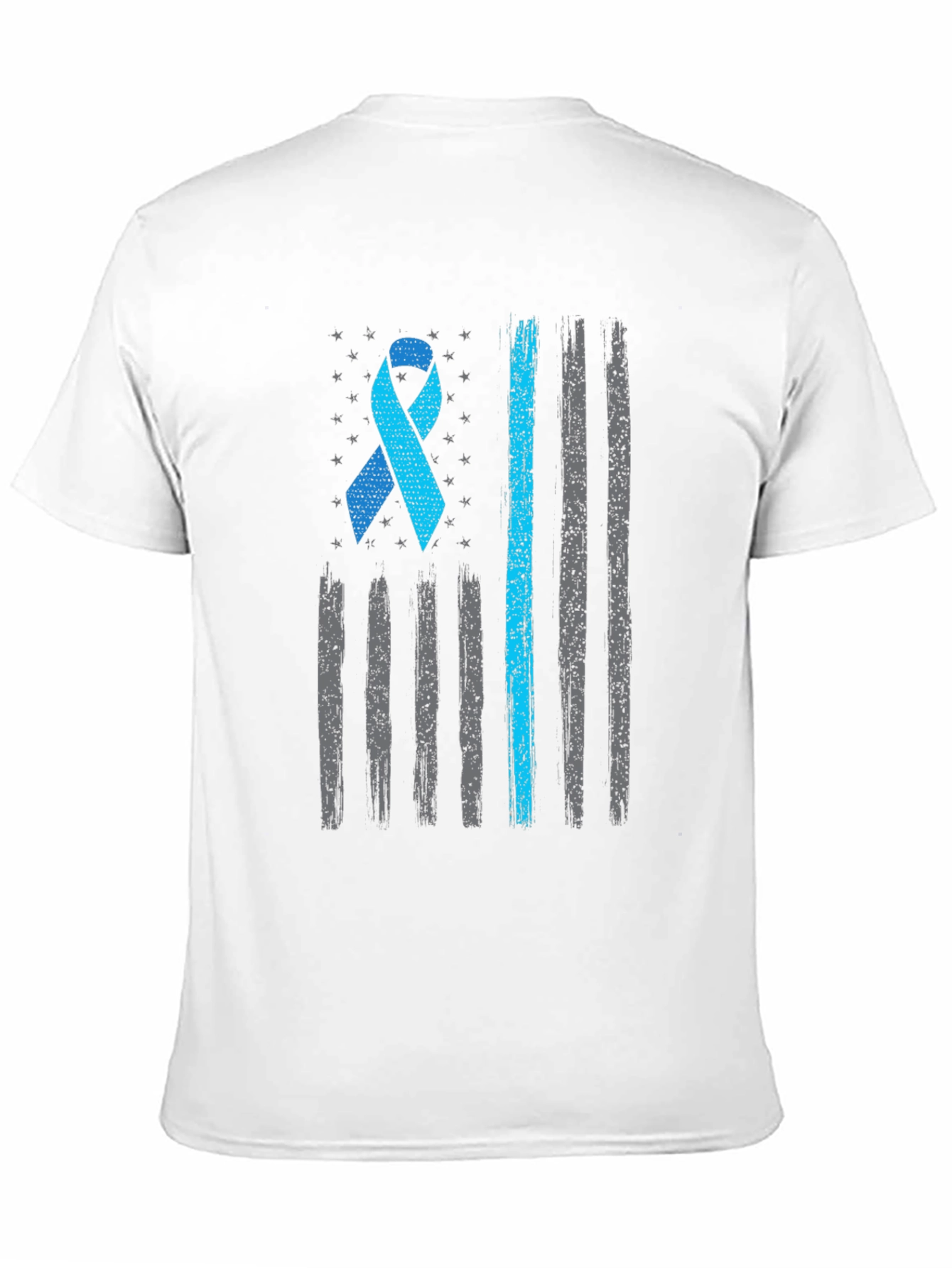 Blue Awareness Ribbon Flag Graphic Tee