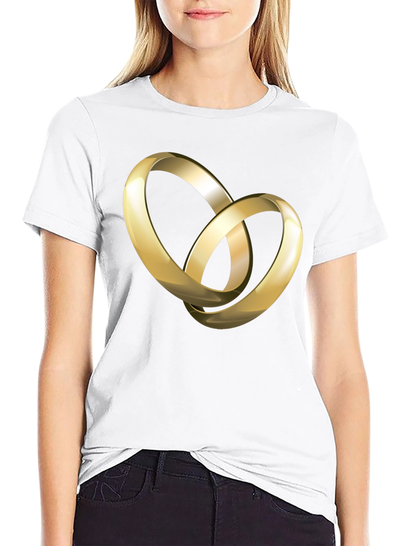 Golden Rings Graphic Black T-Shirt