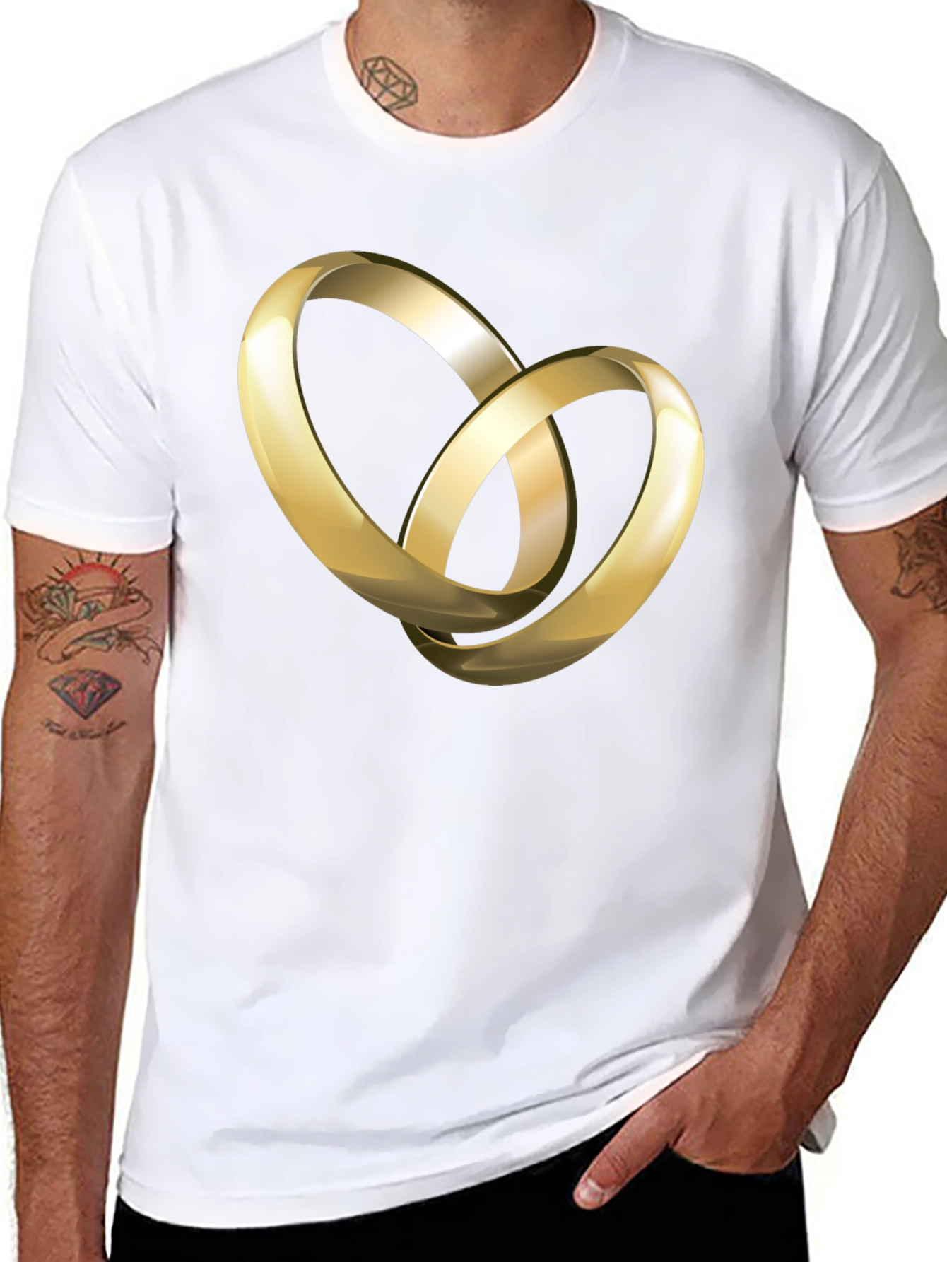 Golden Rings Graphic Black T-Shirt