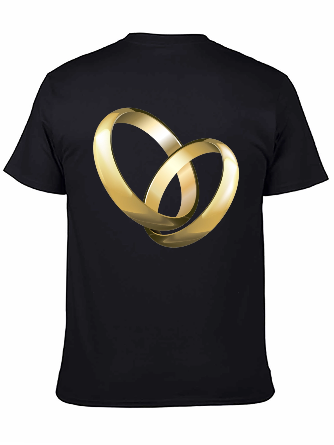 Golden Rings Graphic Black T-Shirt