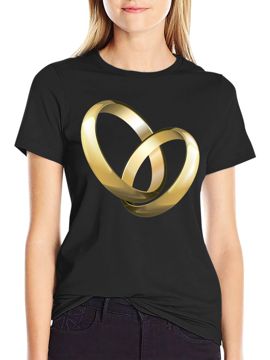Golden Rings Graphic Black T-Shirt