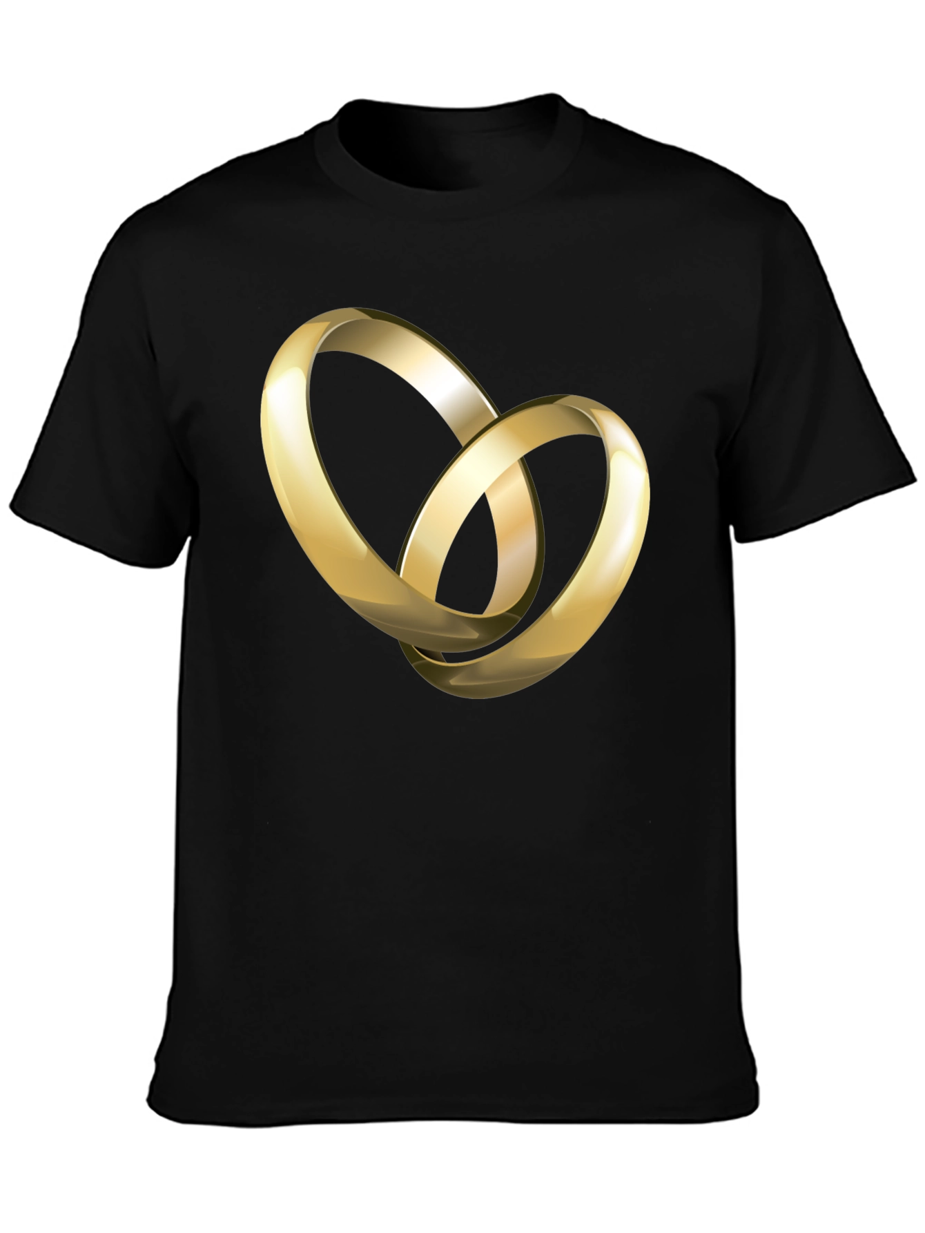 Golden Rings Graphic Black T-Shirt