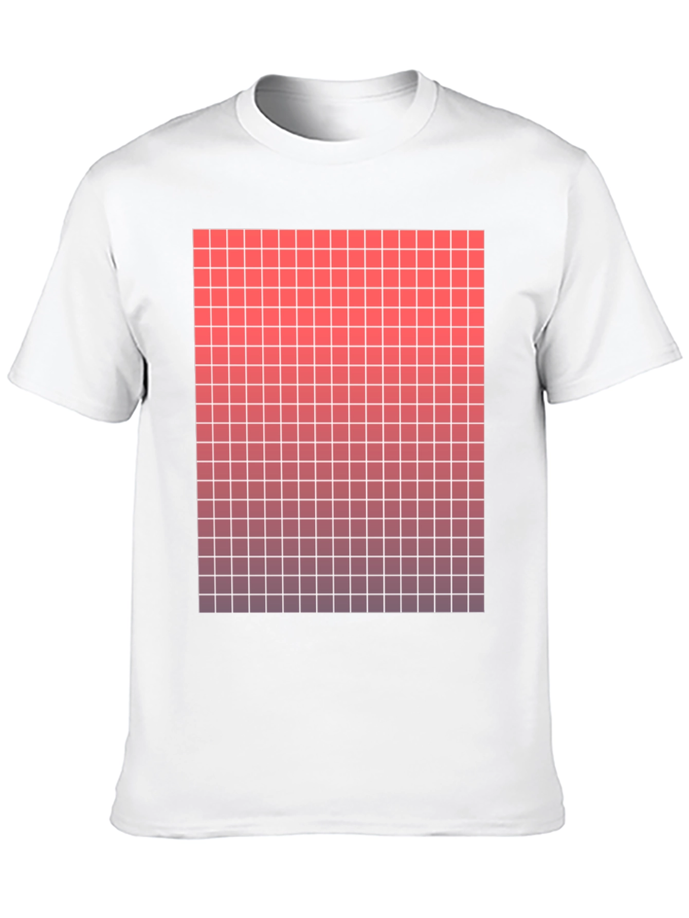 Gradient Grid Graphic Tee - Modern Casual Style
