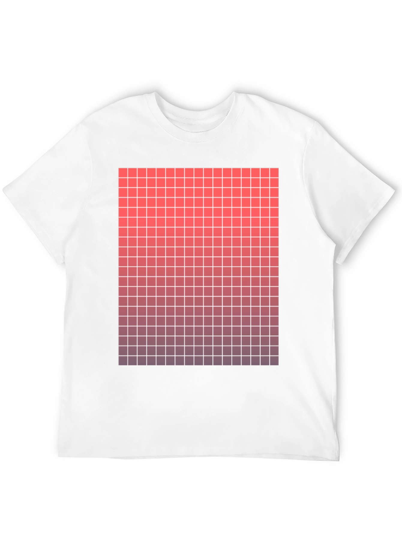 Gradient Grid Graphic Tee - Modern Casual Style